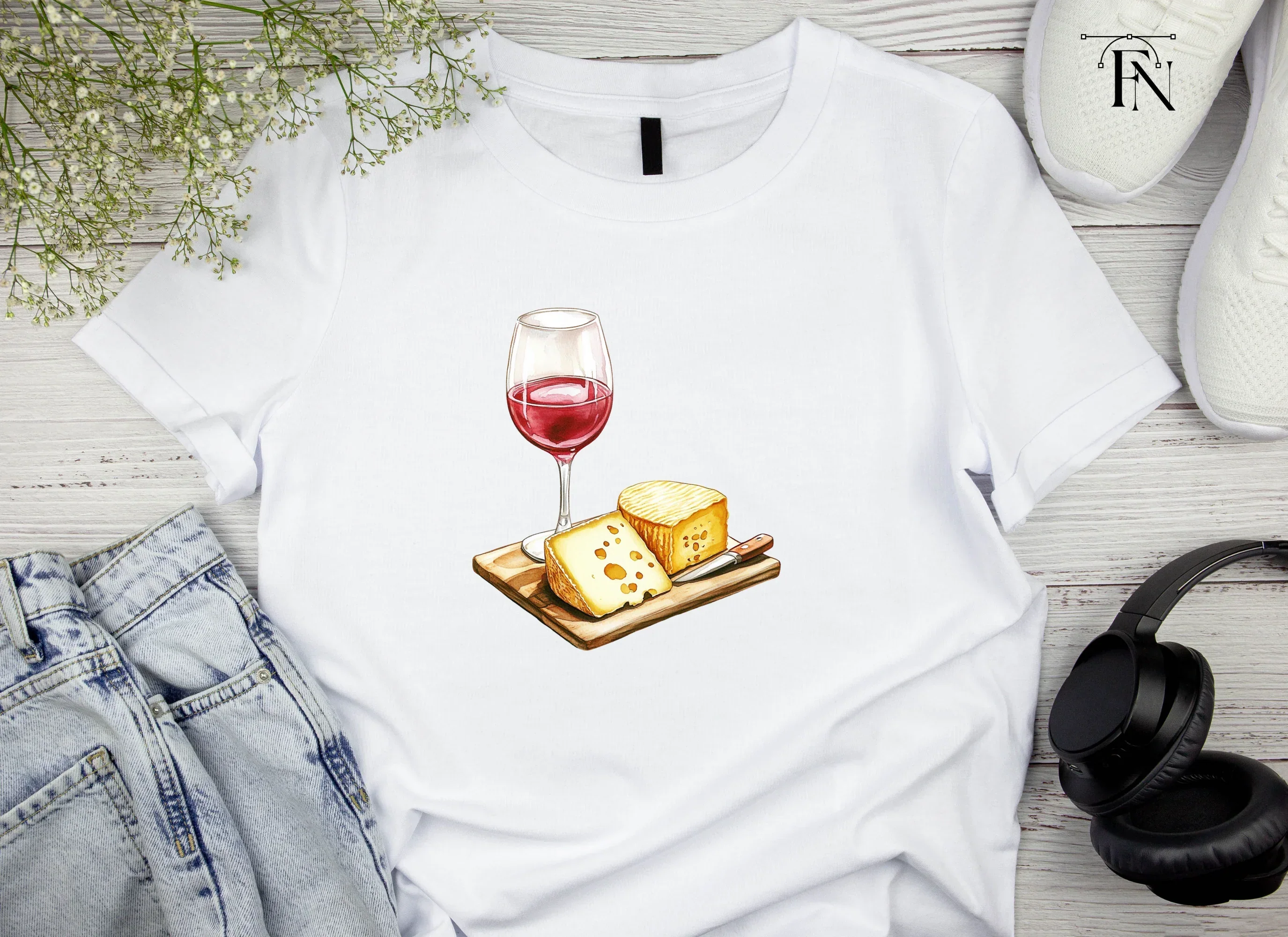 Red Wine and Cheese Board Clipart Bundle - Image 4