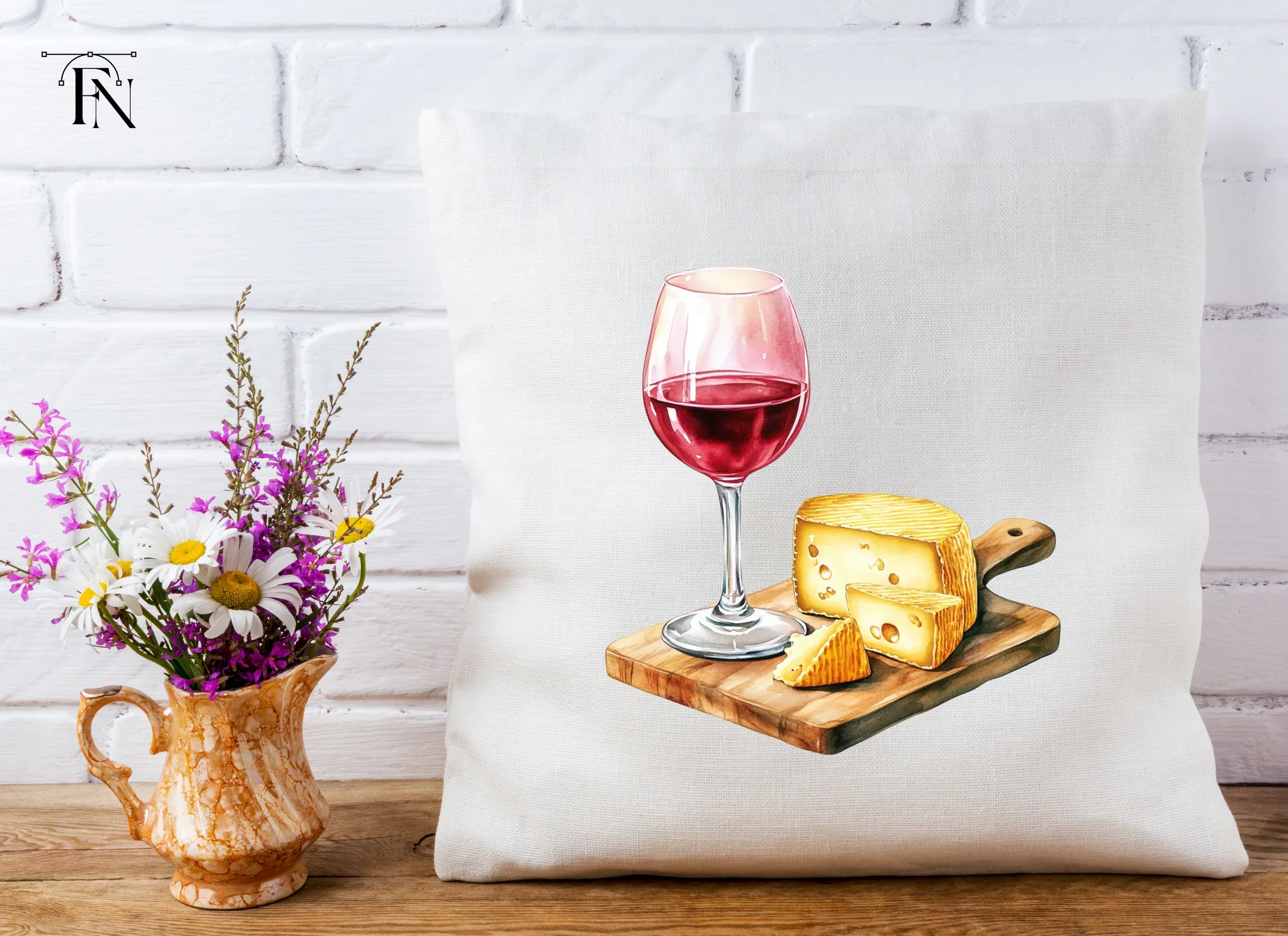 Red Wine and Cheese Board Clipart Bundle - Image 5