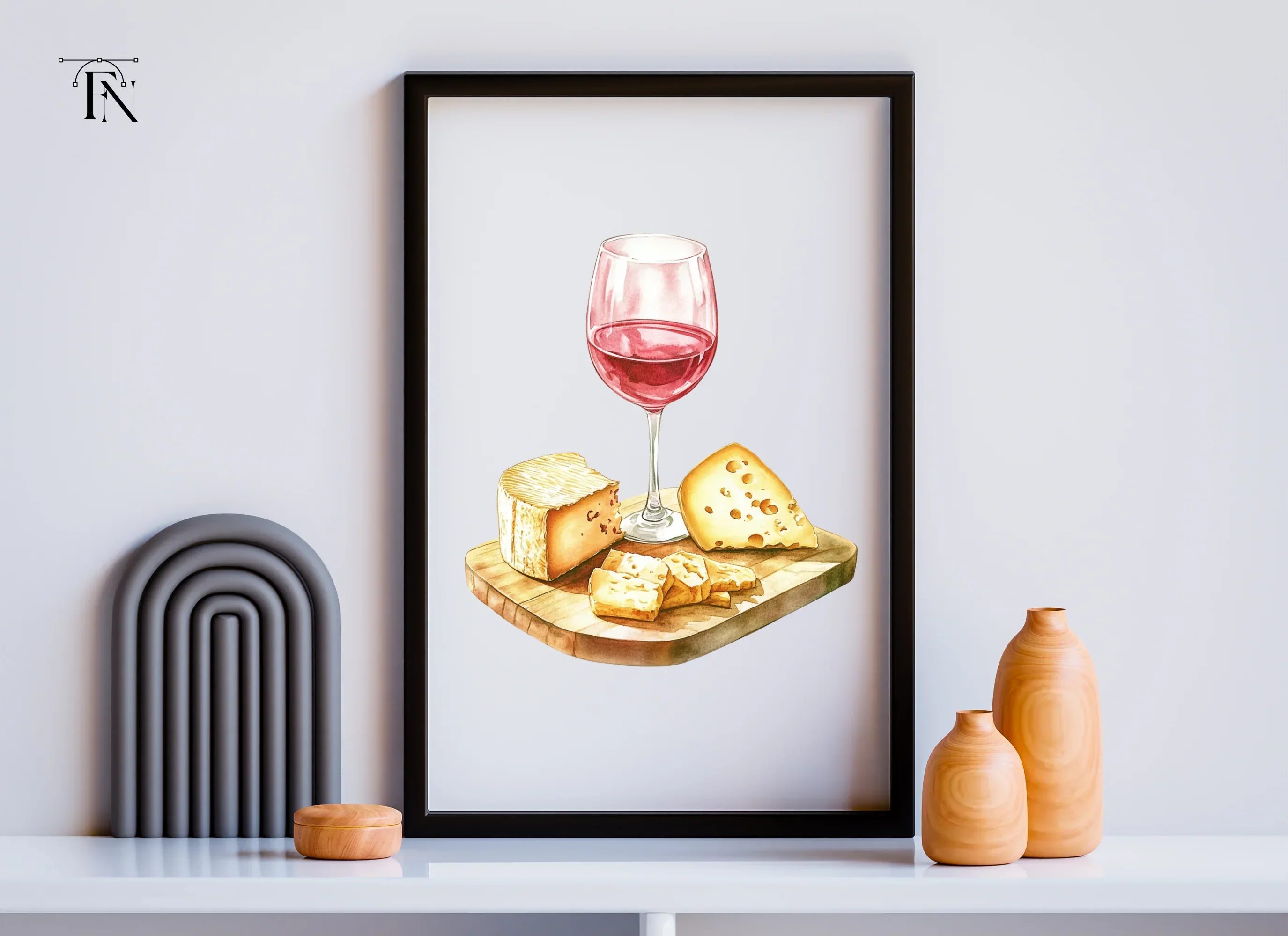Red Wine and Cheese Board Clipart Bundle - Image 6