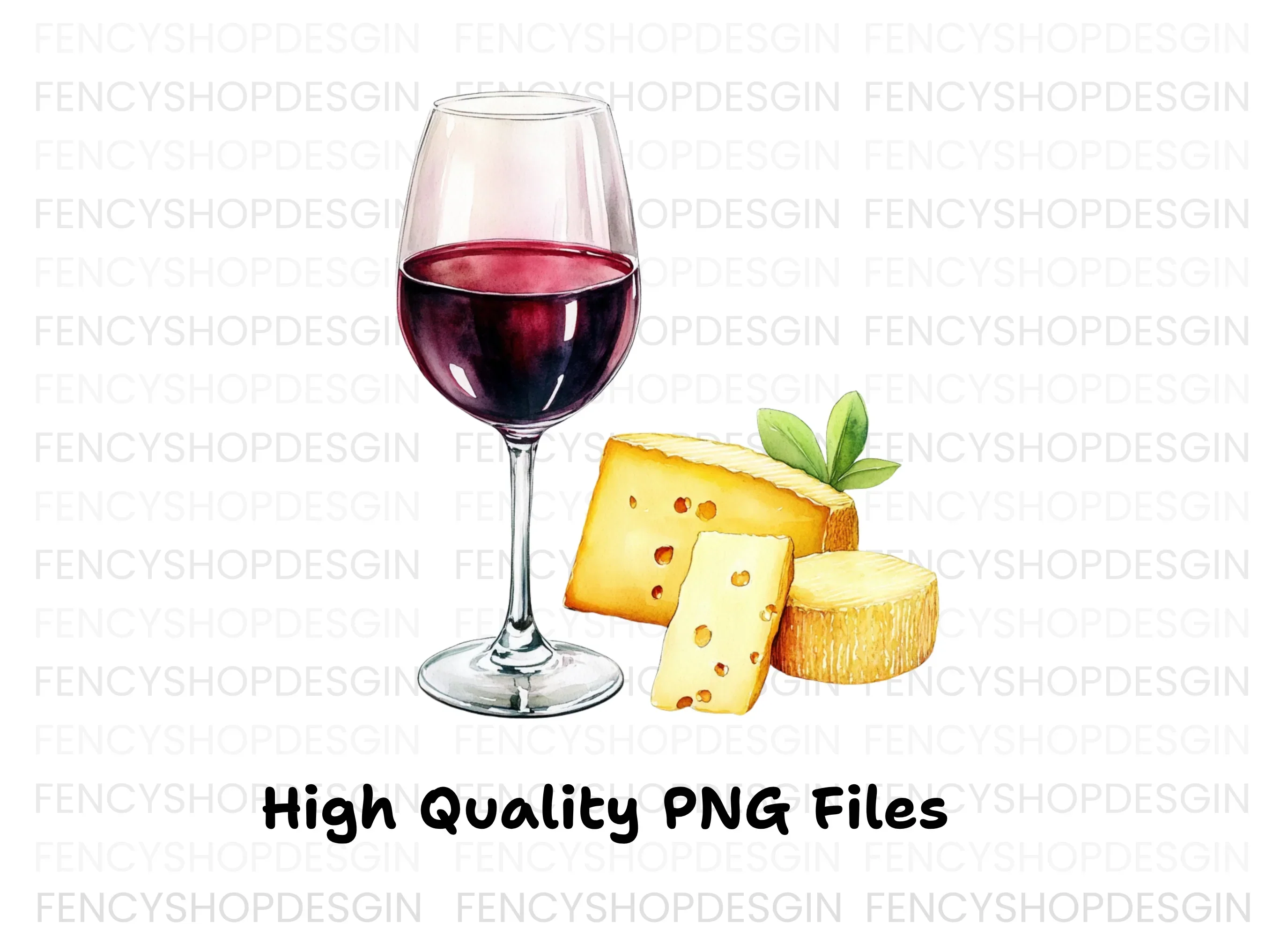 Red Wine and Cheese Delights Clipart Bundle - Image 3