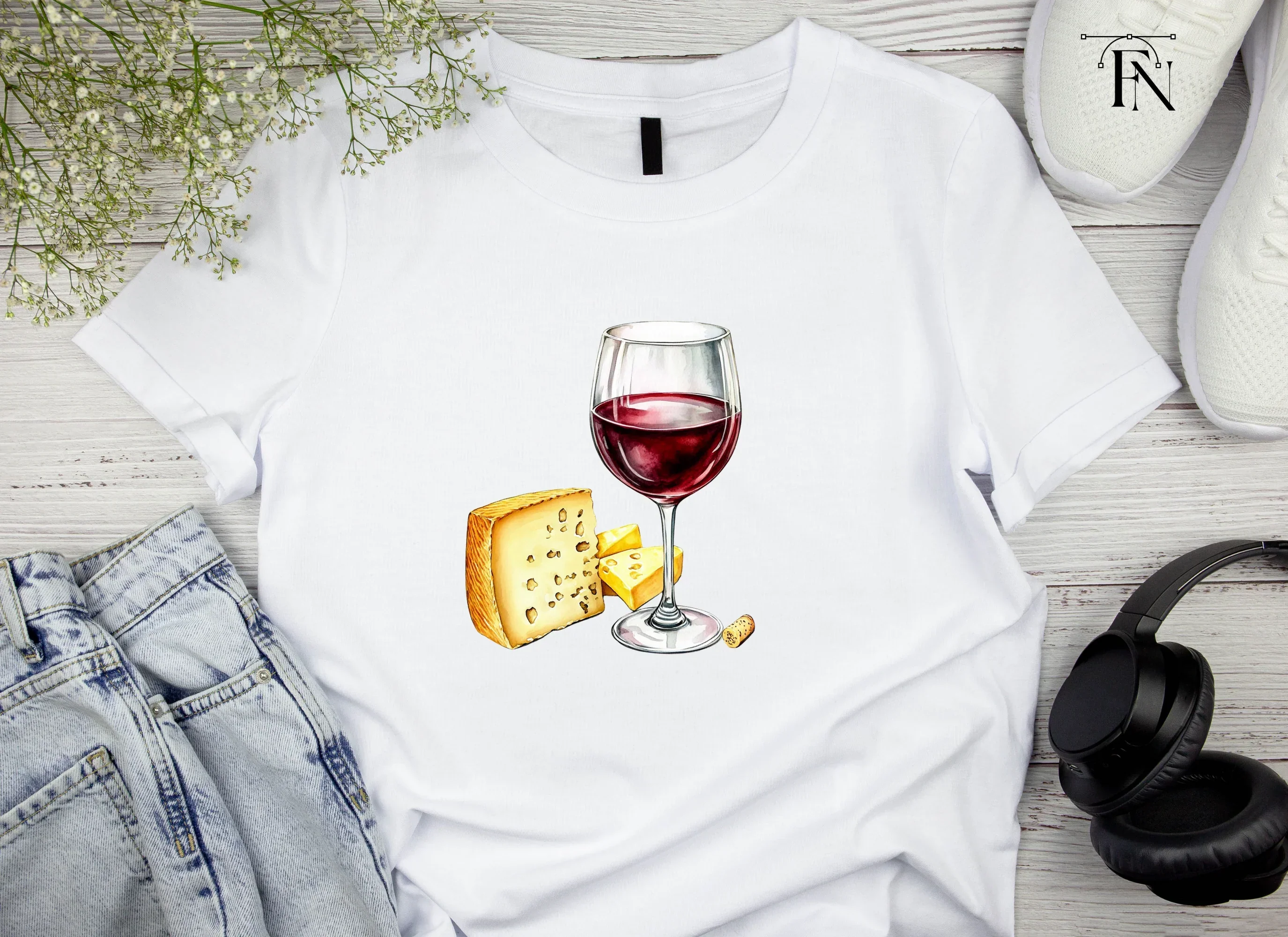 Red Wine and Cheese Delights Clipart Bundle - Image 4