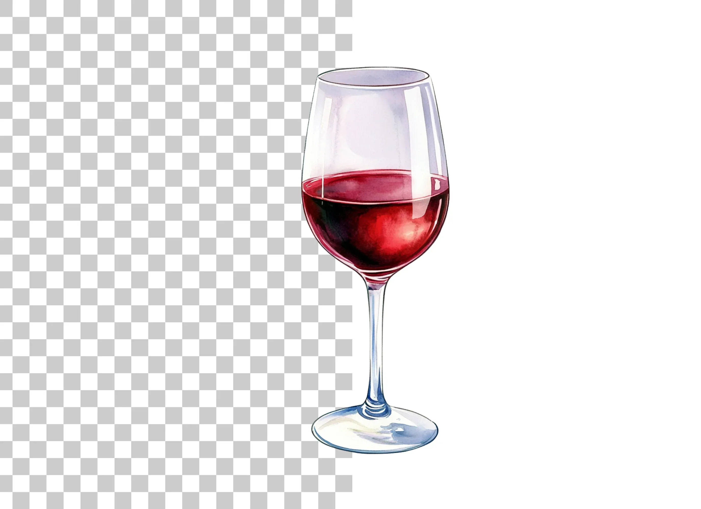 Red Wine Glass Clipart Bundle - Image 2