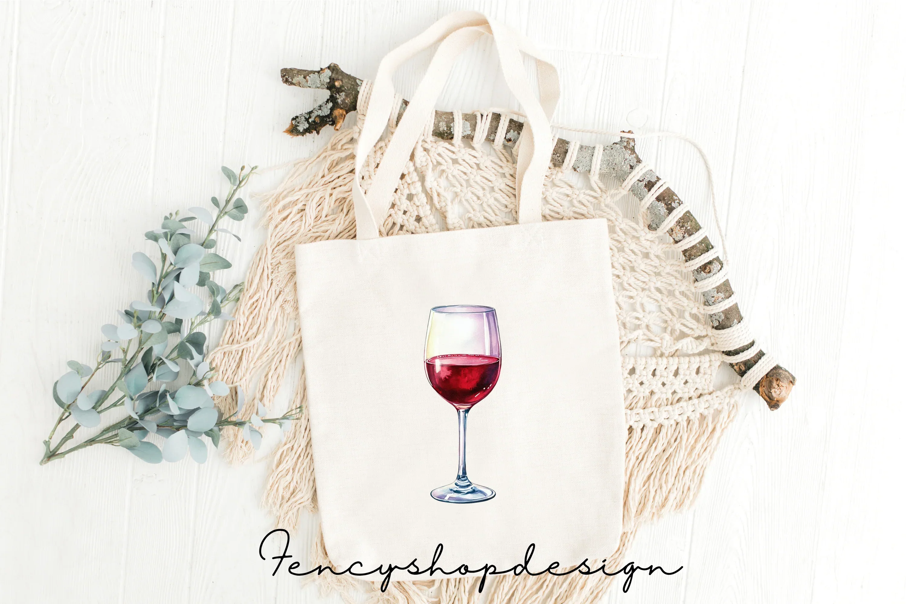 Red Wine Glasses Clipart Bundle - Image 2