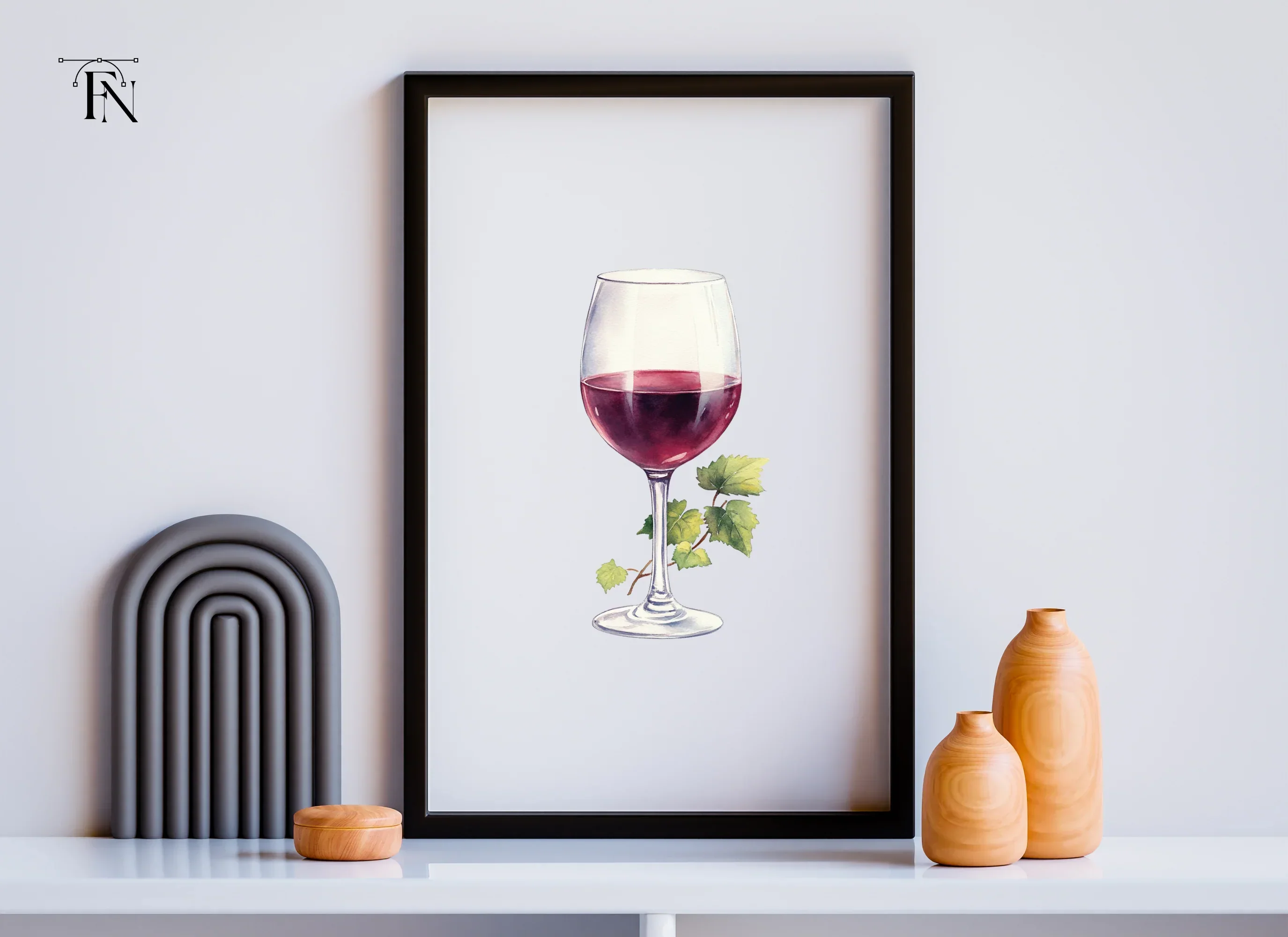 Red Wine Glasses with Grapes Clipart Bundle - Image 3