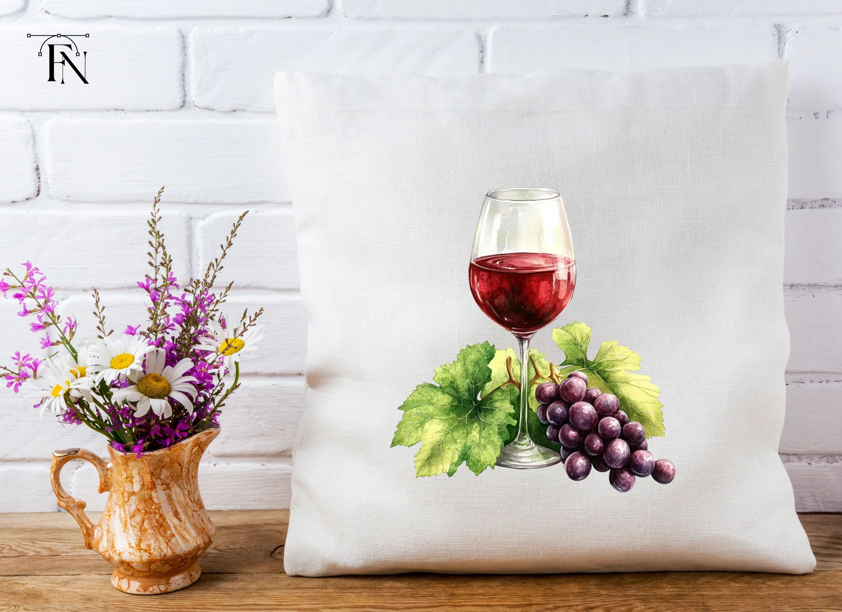 Red Wine Glasses with Grapes Clipart Bundle - Image 4