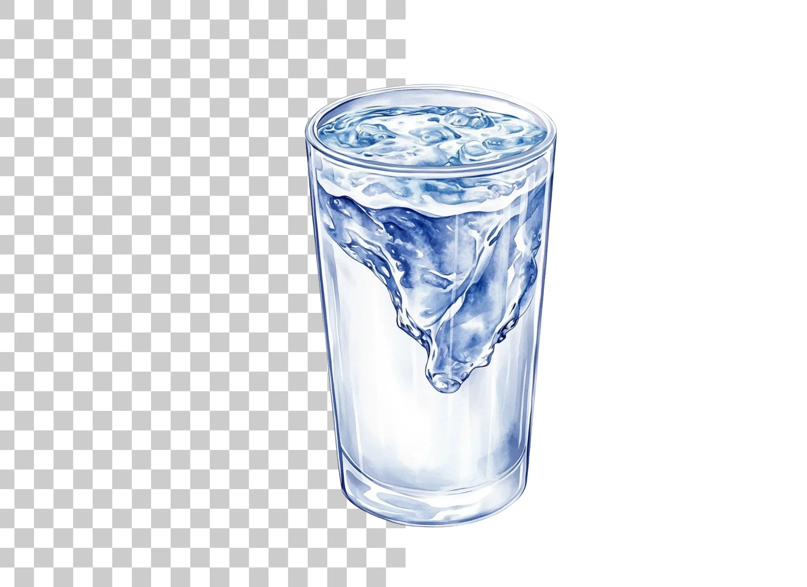 Refreshing Water Glass Clipart Bundle - Image 2