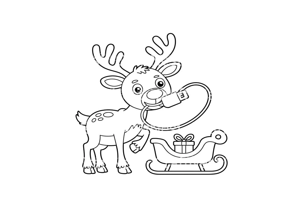 Reindeer and Sleigh Coloring Books - Image 4