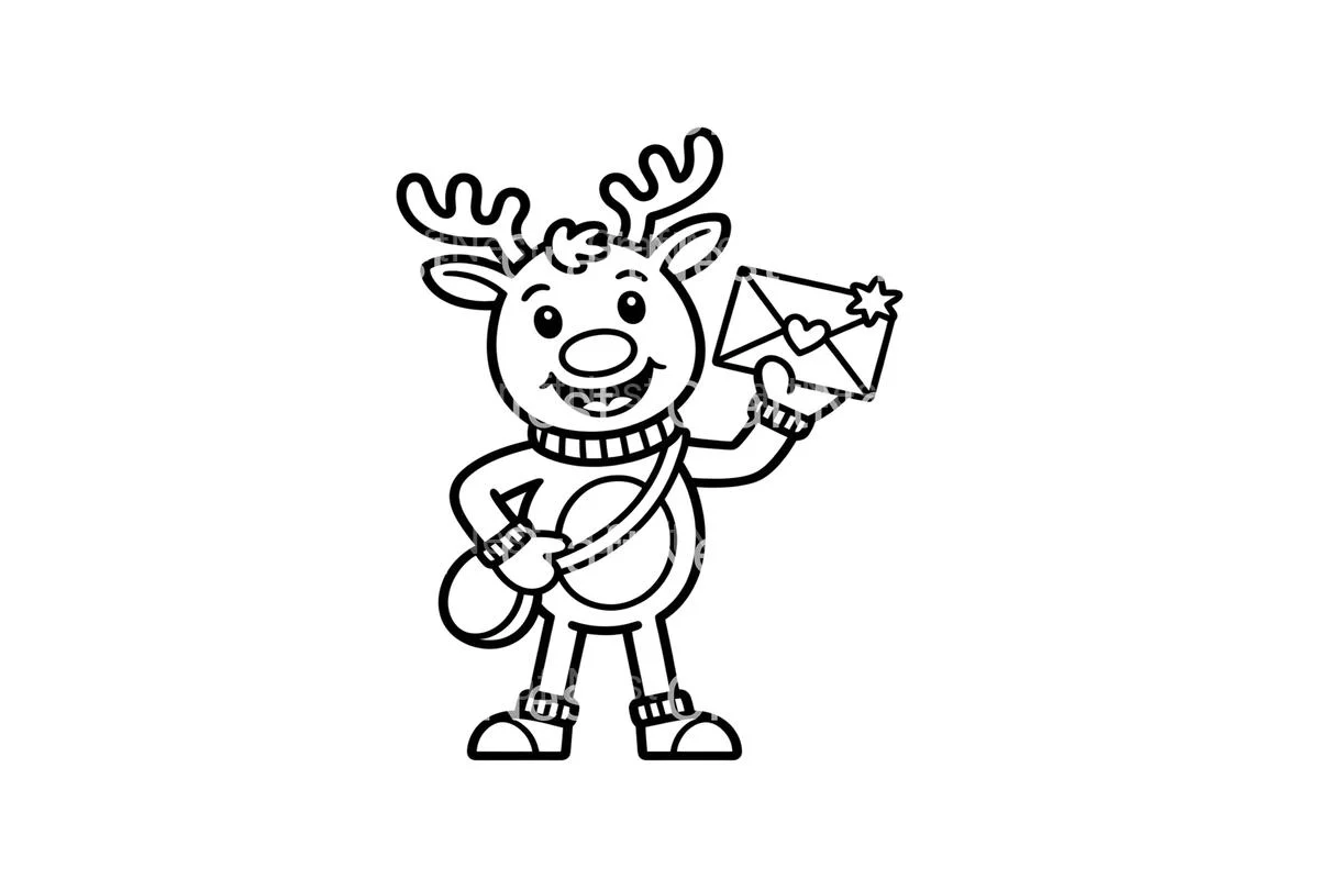 Reindeer Mail Carrier Coloring Books - Image 2