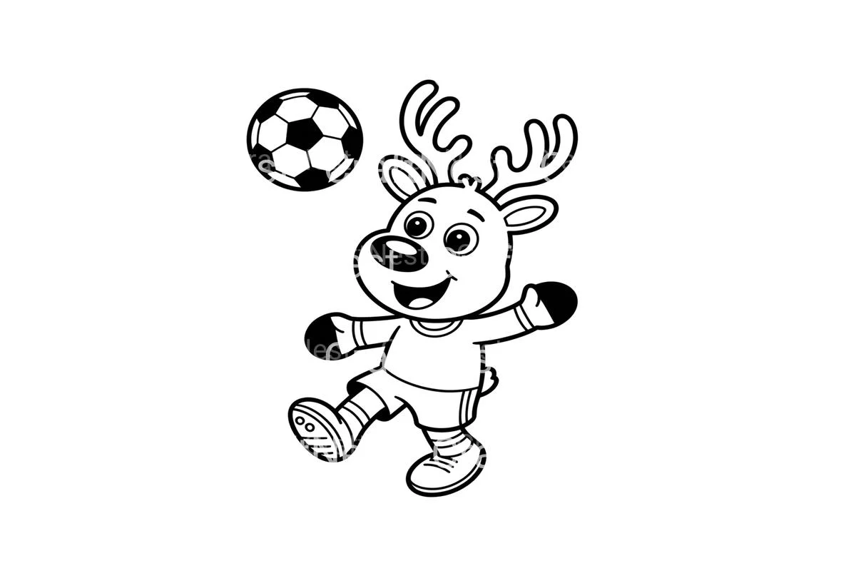 Reindeer Soccer Fun Coloring Books - Image 2