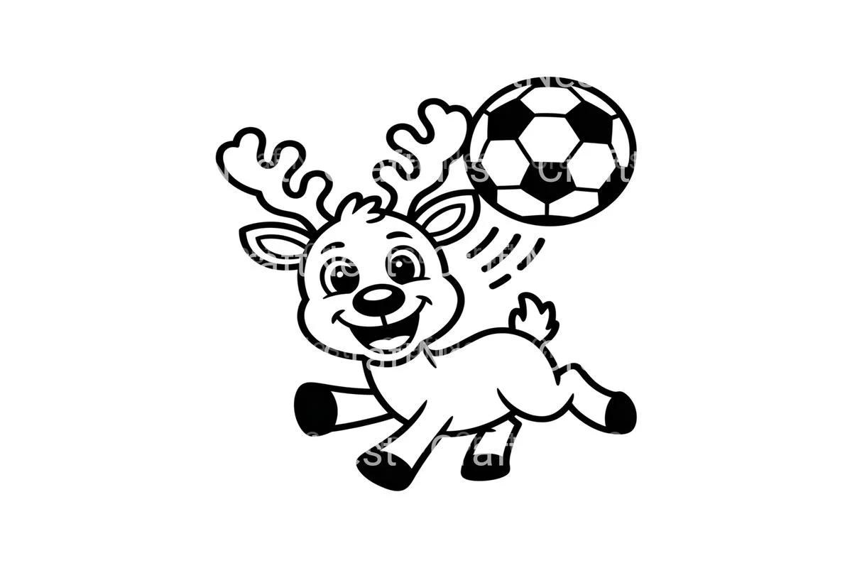 Reindeer Soccer Fun Coloring Books - Image 3