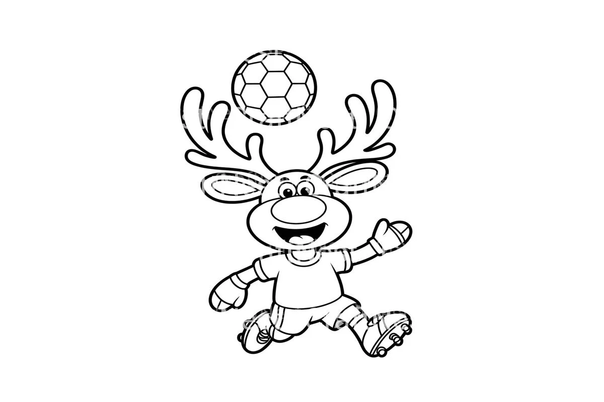Reindeer Soccer Fun Coloring Books - Image 4