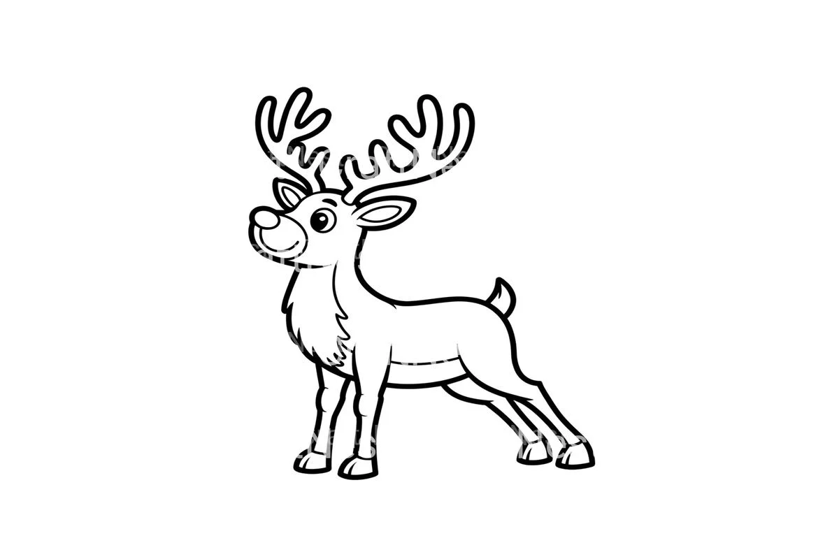 Reindeer Yoga Poses Fun Coloring Books - Image 4