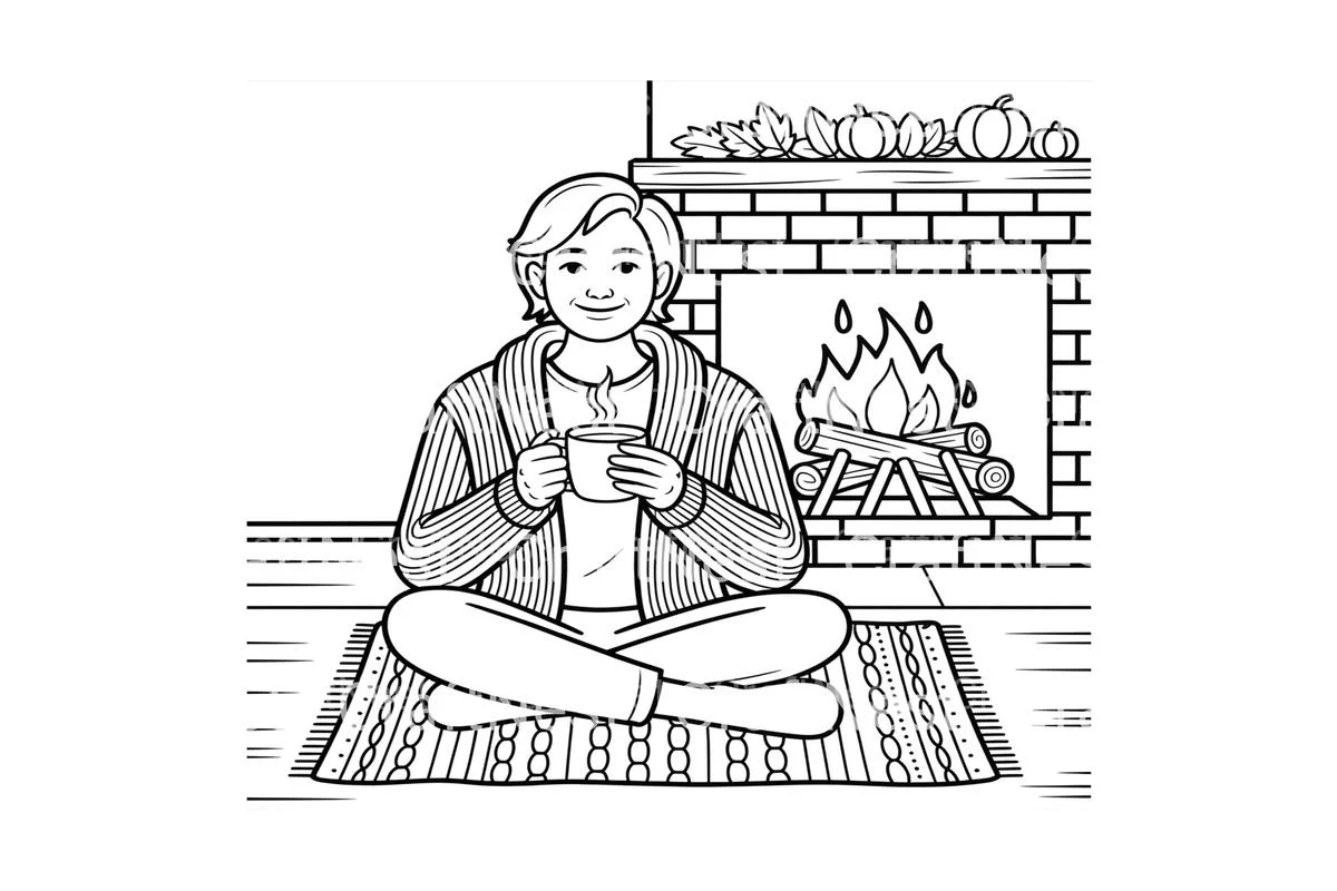 Relaxing by the Fireplace Coloring Books - Image 3