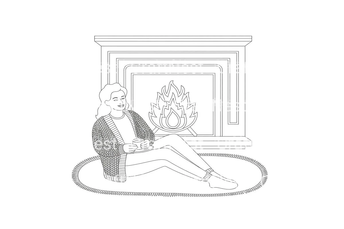 Relaxing by the Fireplace Coloring Books - Image 4