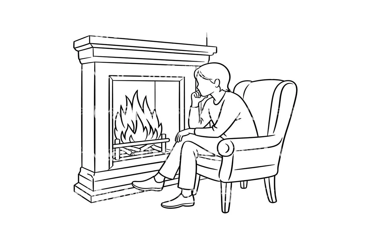 Relaxing Fireplace Scenes Coloring Books - Image 3