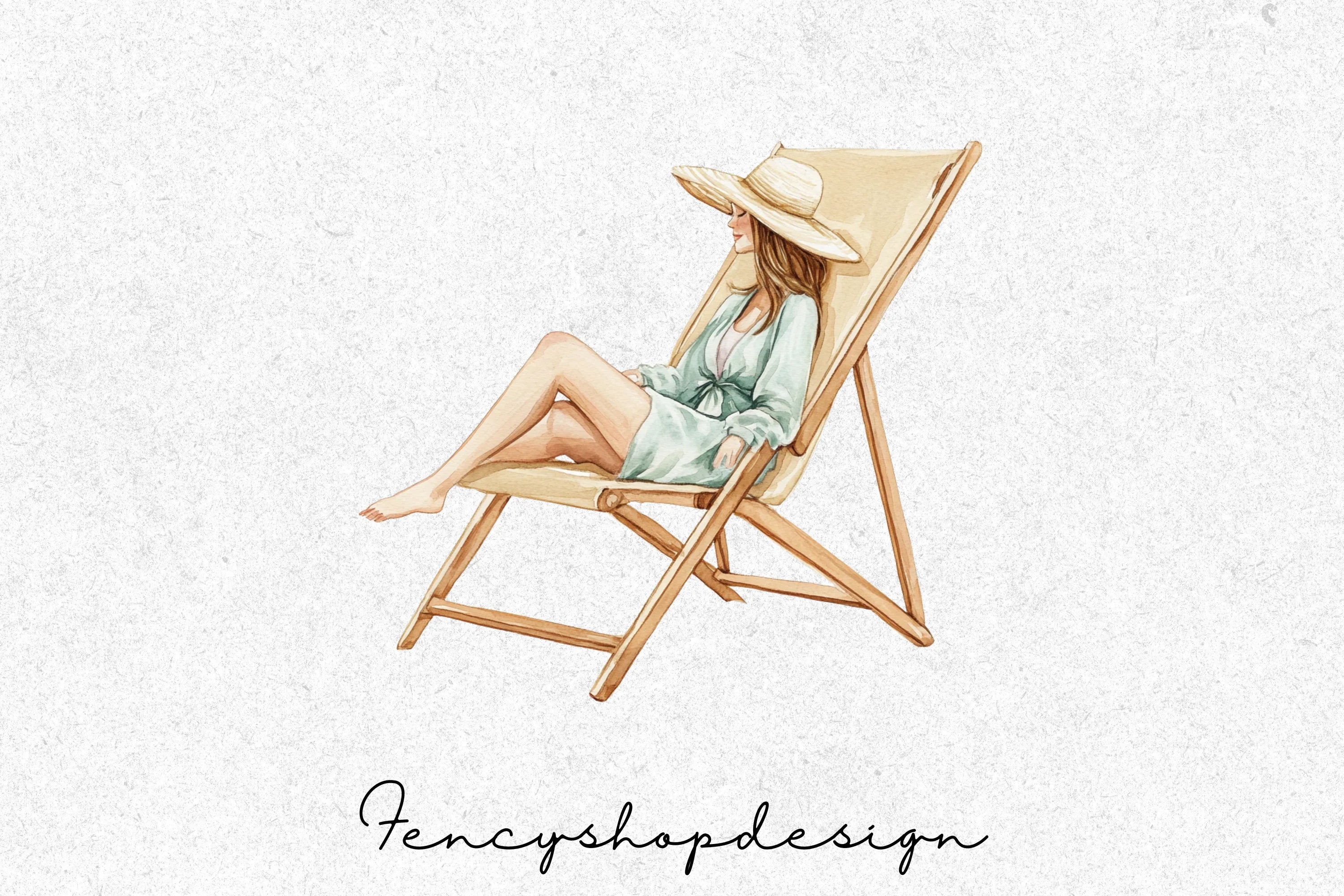 Relaxing Women Beach Lounge Clipart Bundle - Image 4