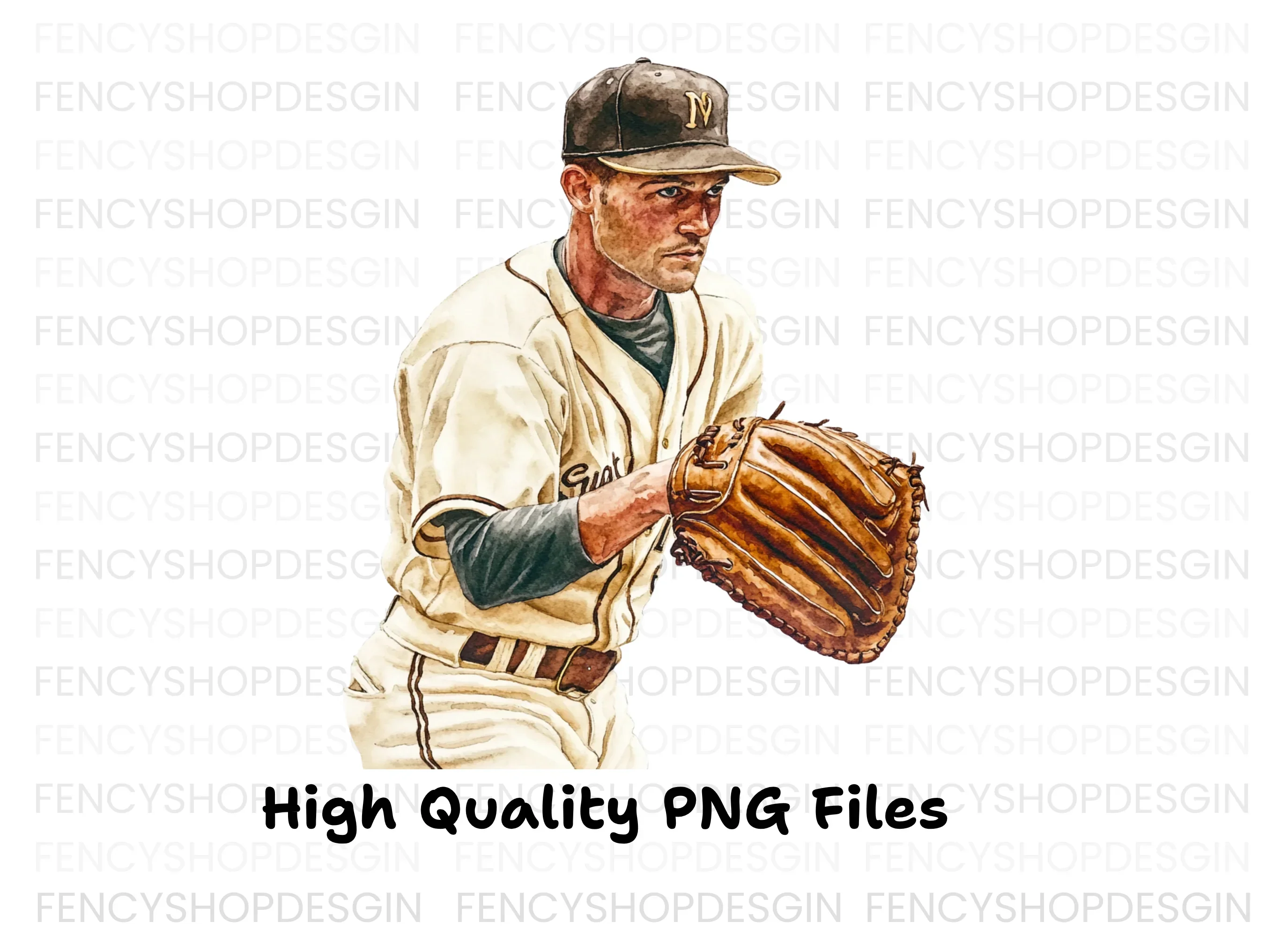 Retro Baseball Players Duo Clipart Bundle - Image 2