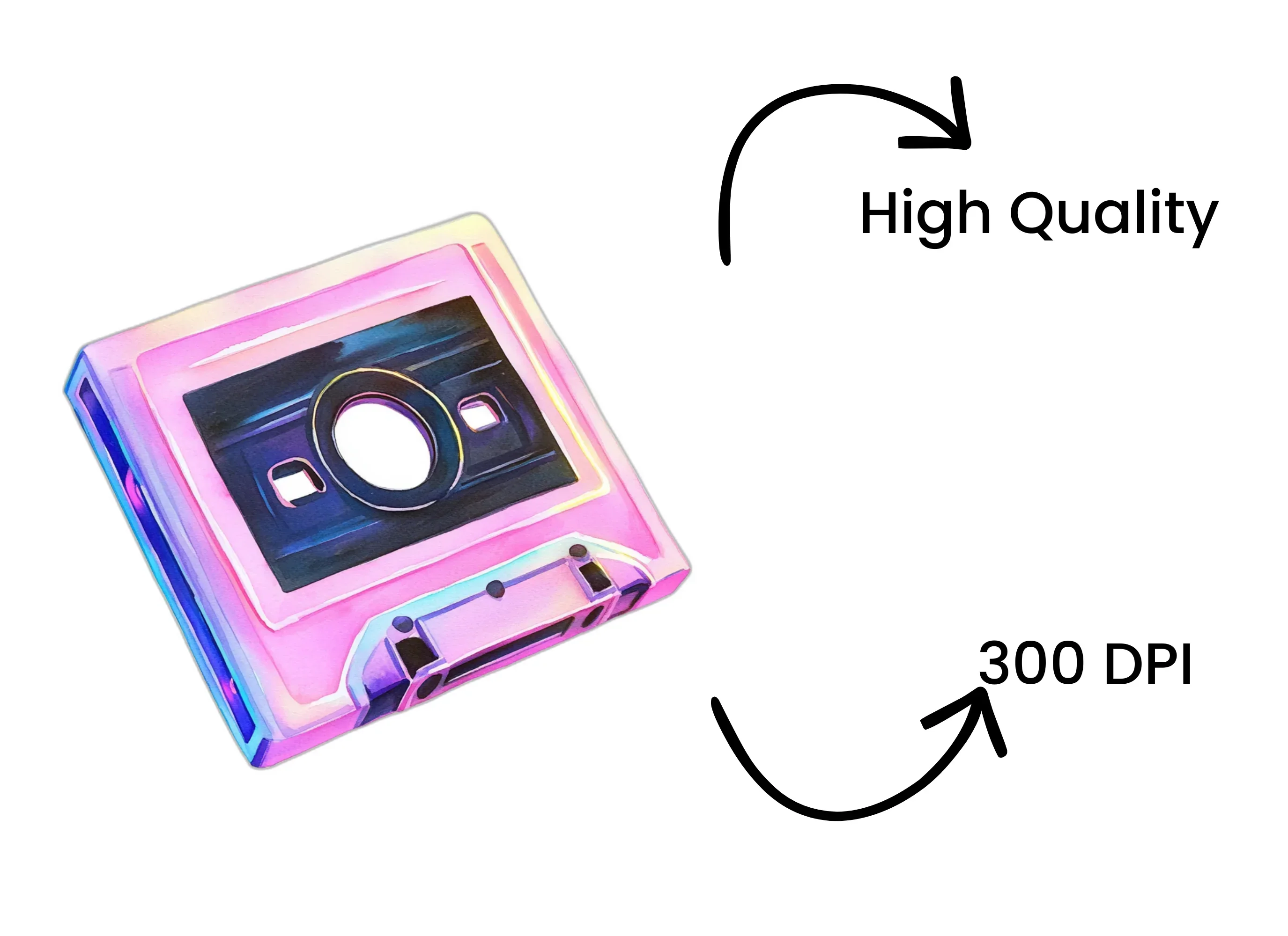 Retro Cassette Tape Clipart Bundle - Image 4