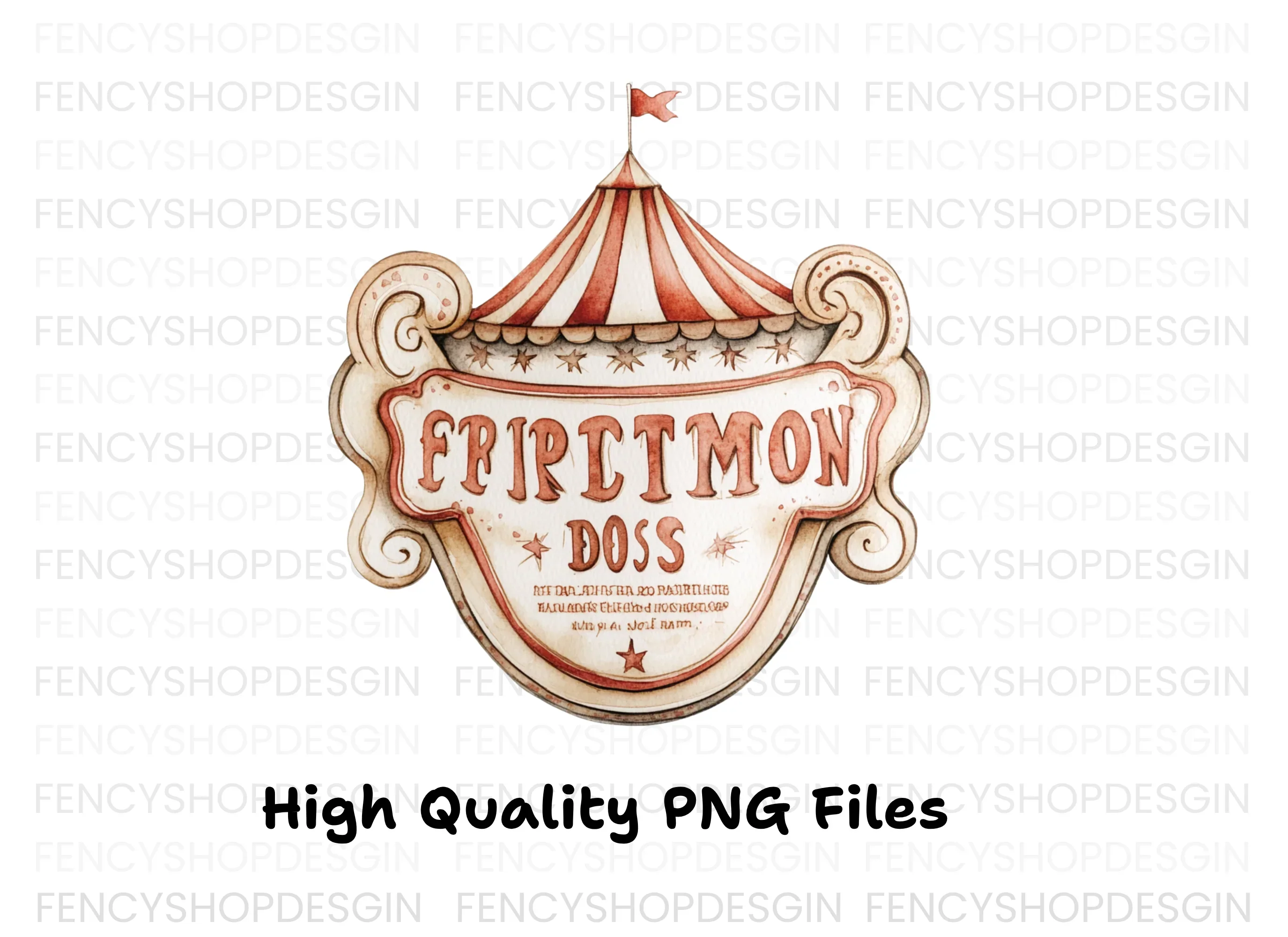 Retro Circus Tent Sign Clipart Bundle - Image 2