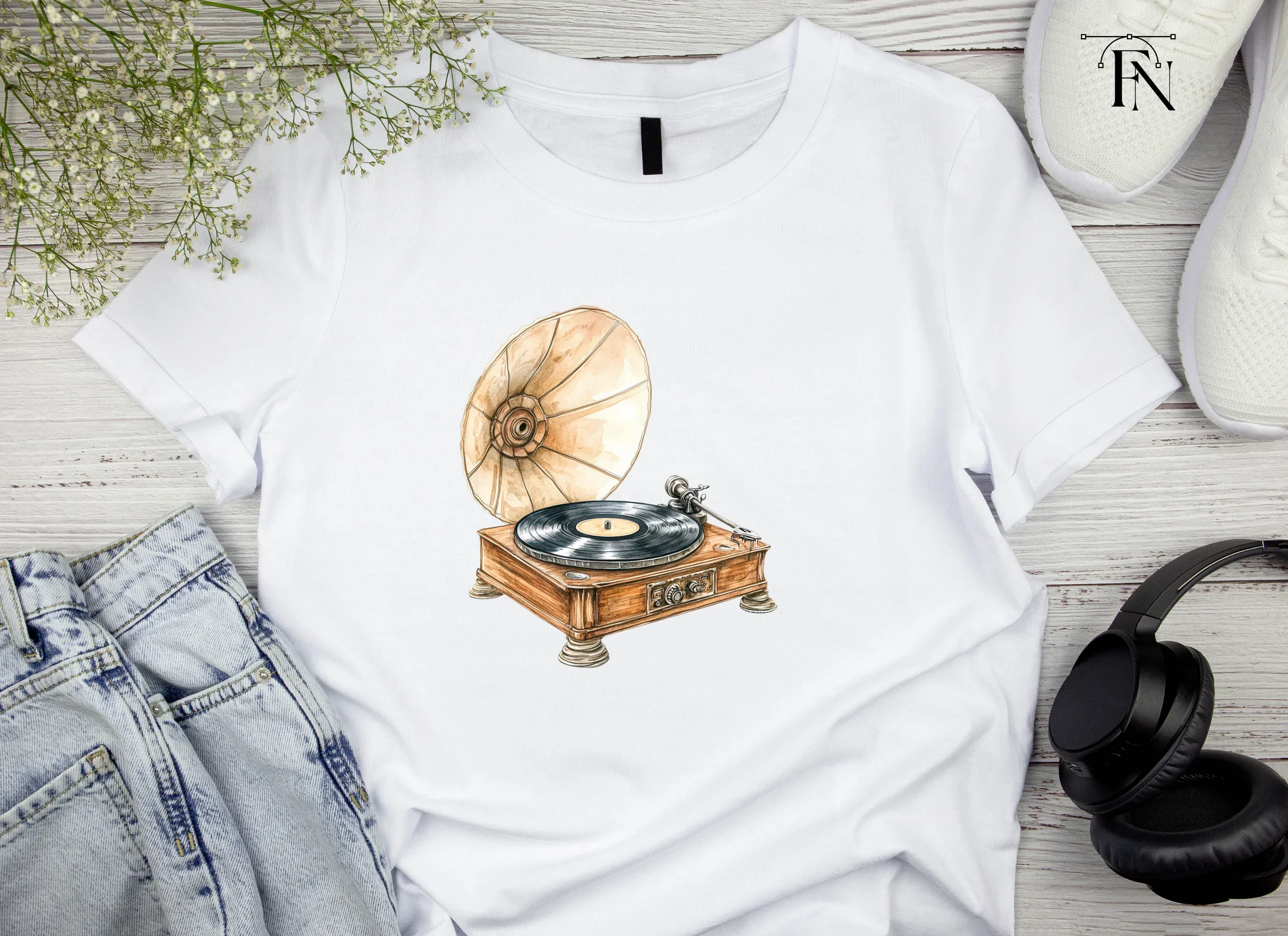 Retro Record Player Clipart Bundle - Image 4