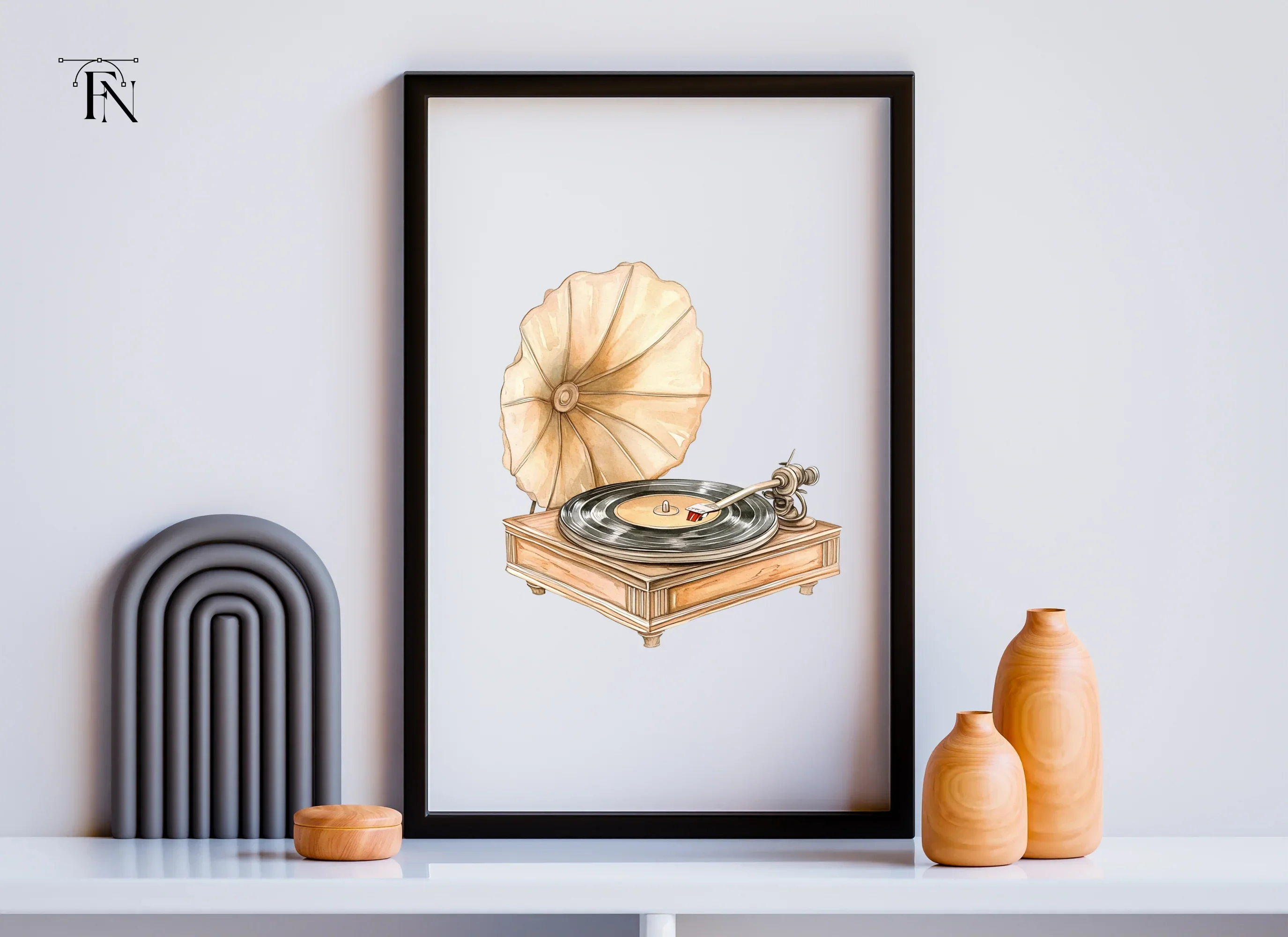 Retro Record Player Clipart Bundle - Image 6