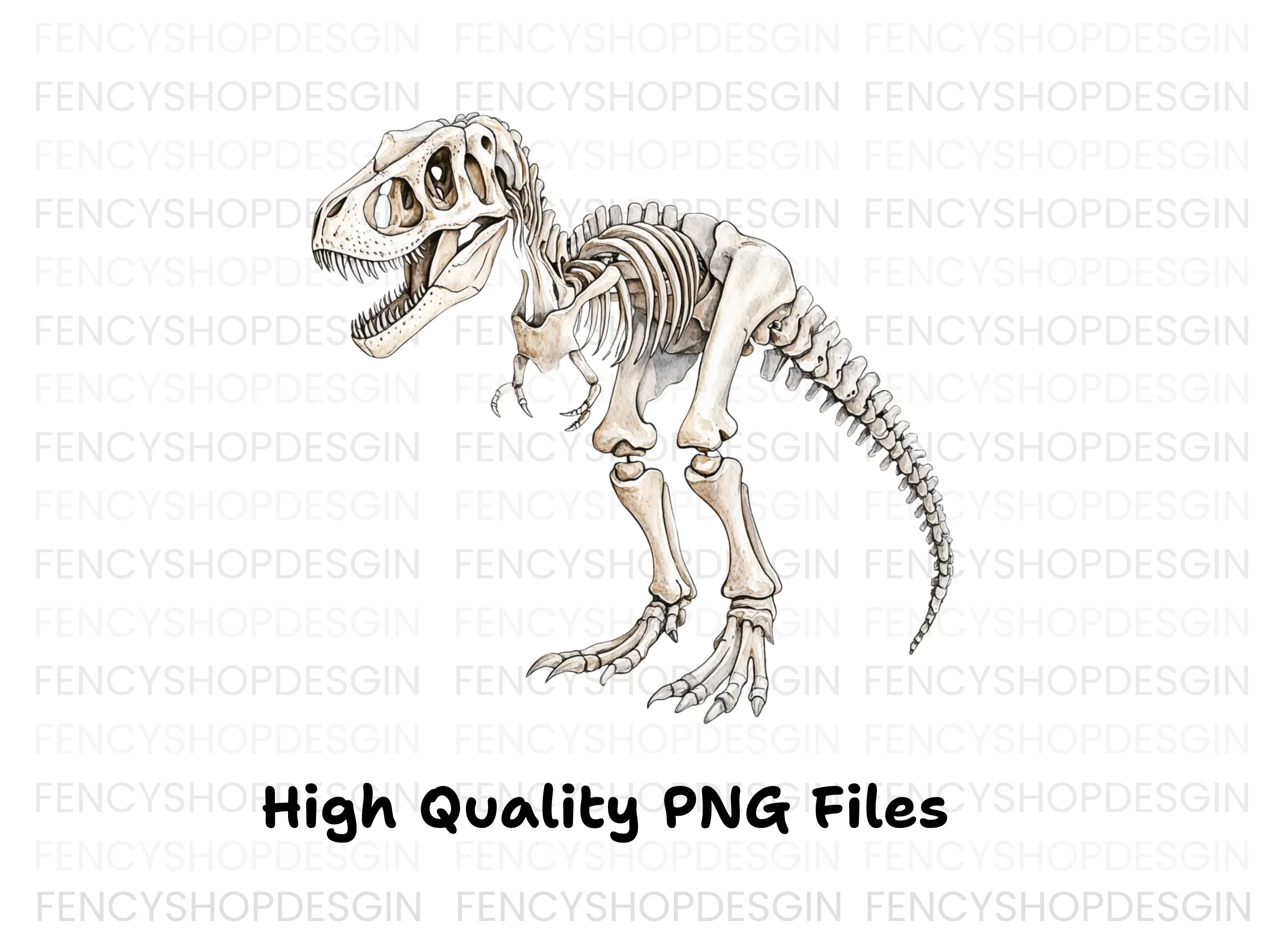 Rex Dinosaur Skeleton Clipart Bundle - Image 5