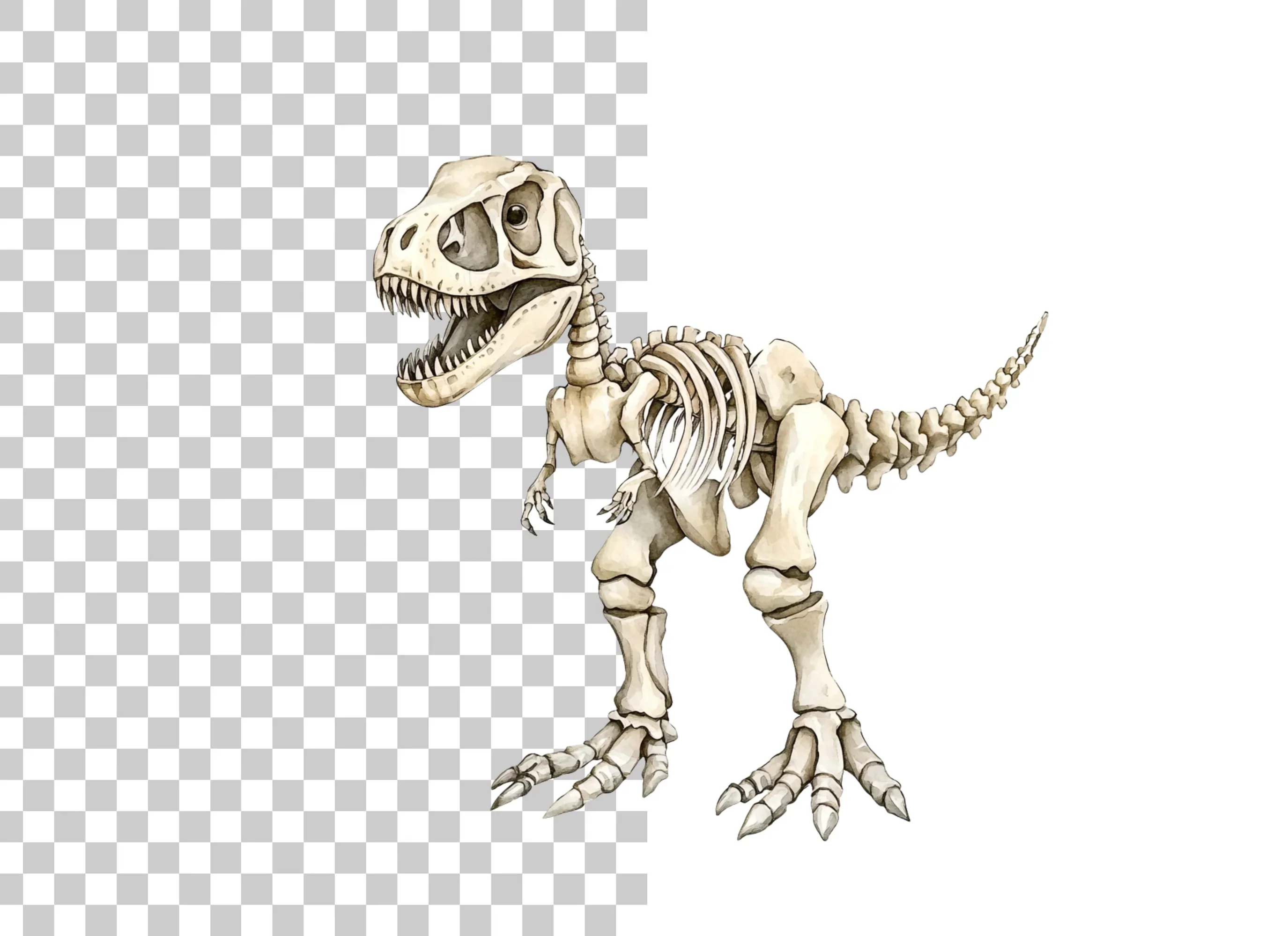 Rex Dinosaur Skeleton Clipart Bundle - Image 6