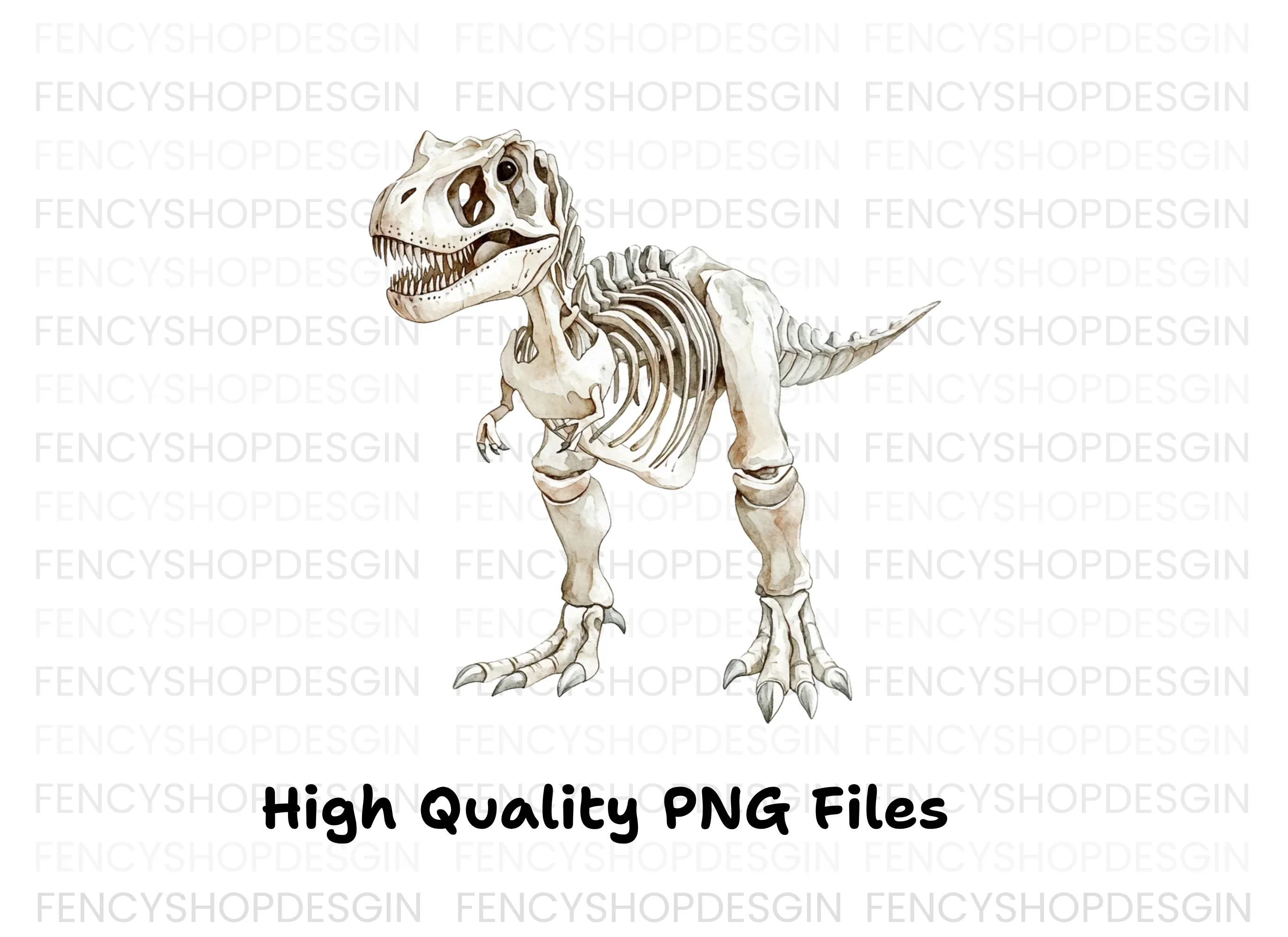 Rex Dinosaur Skeleton Clipart Bundle - Image 3