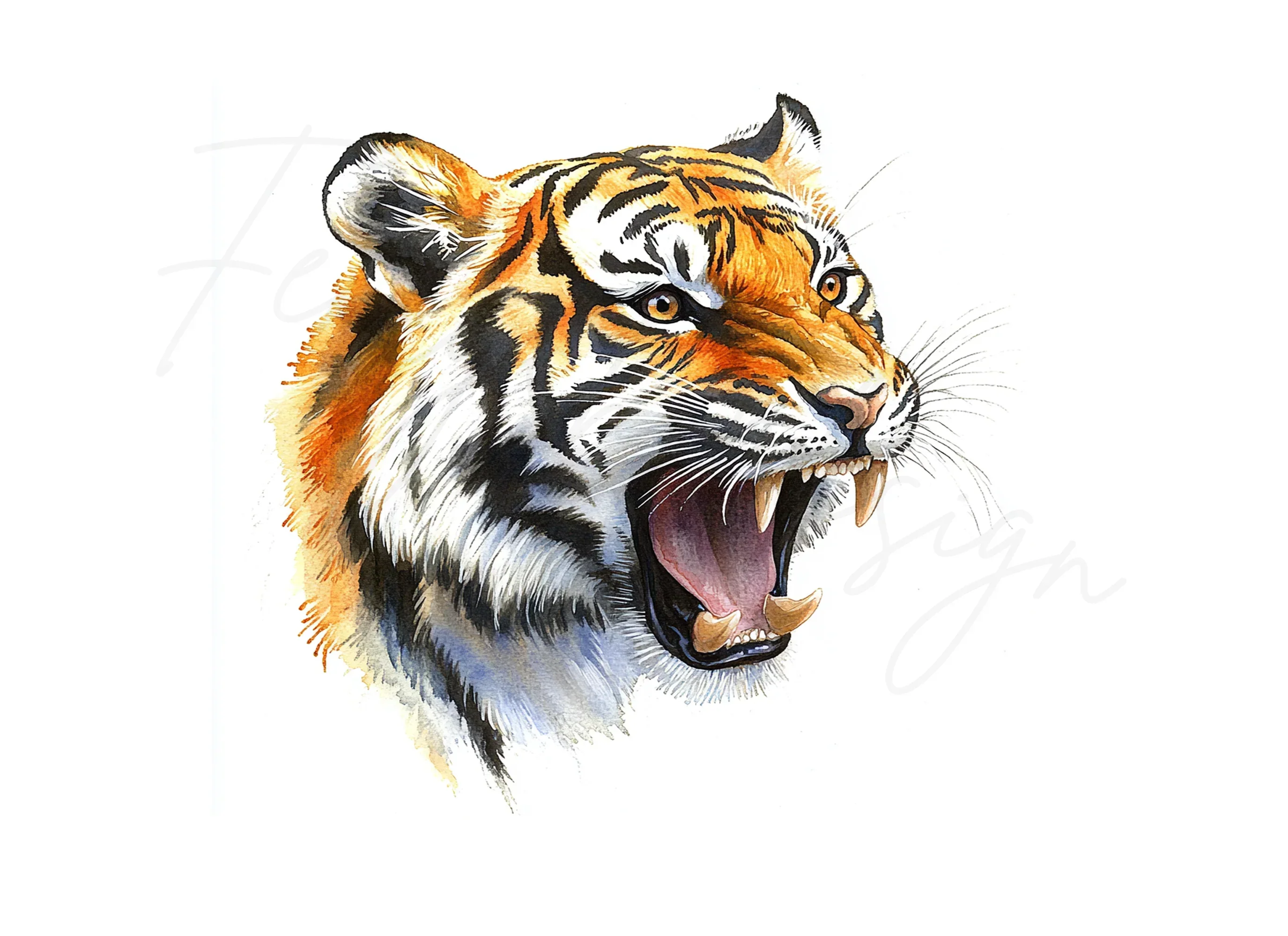 Roaring Tiger Head Clipart Bundle - Image 2