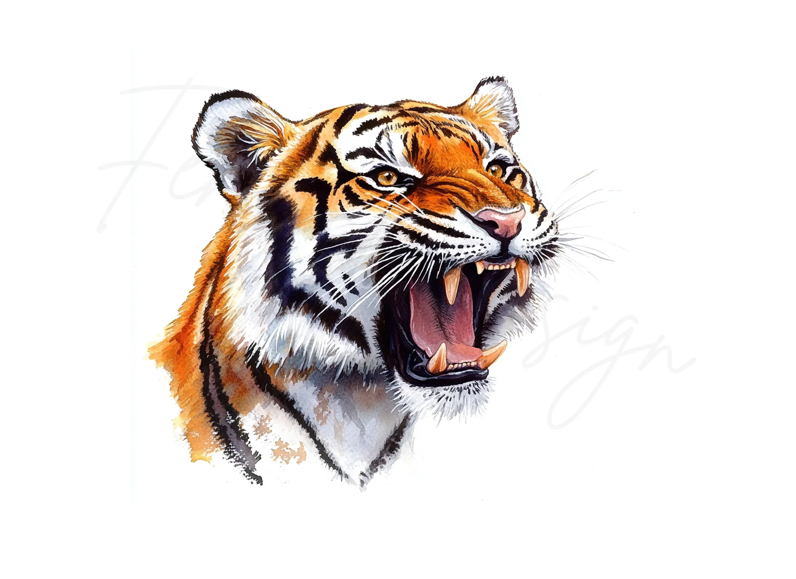 Roaring Tiger Head Clipart Bundle - Image 3