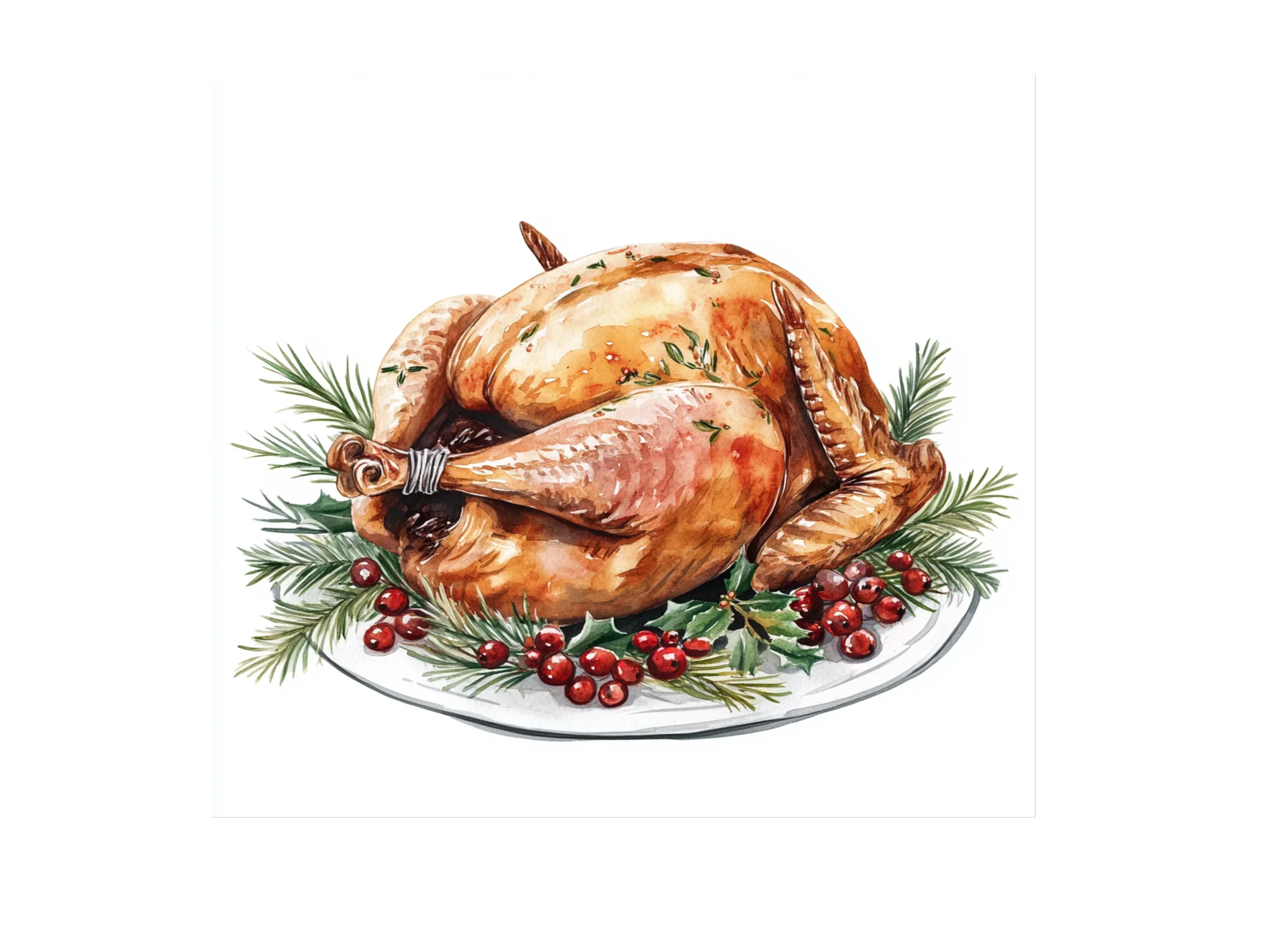 Roasted Turkey Thanksgiving Clipart Bundle - Image 2