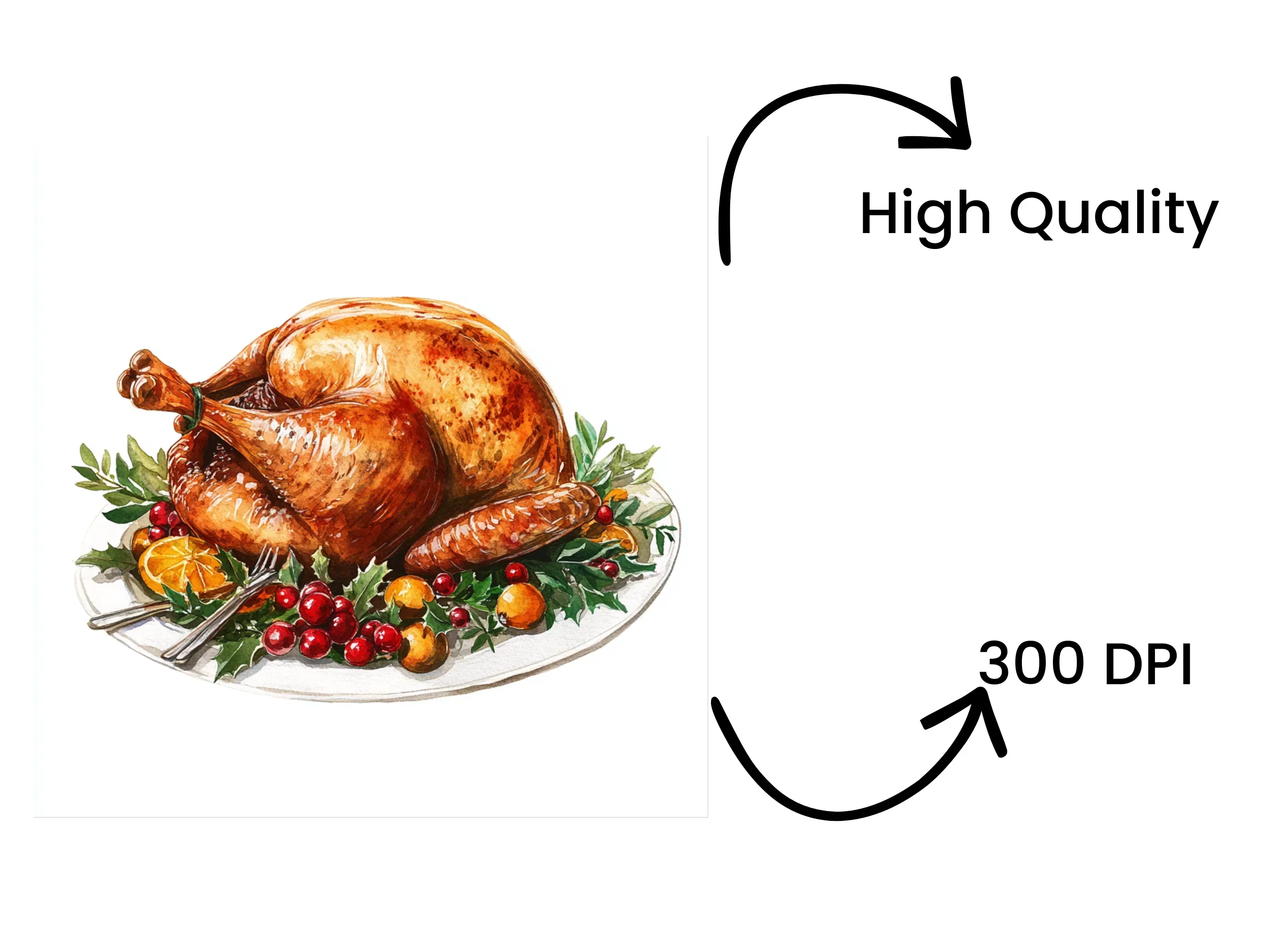 Roasted Turkey Thanksgiving Clipart Bundle - Image 4