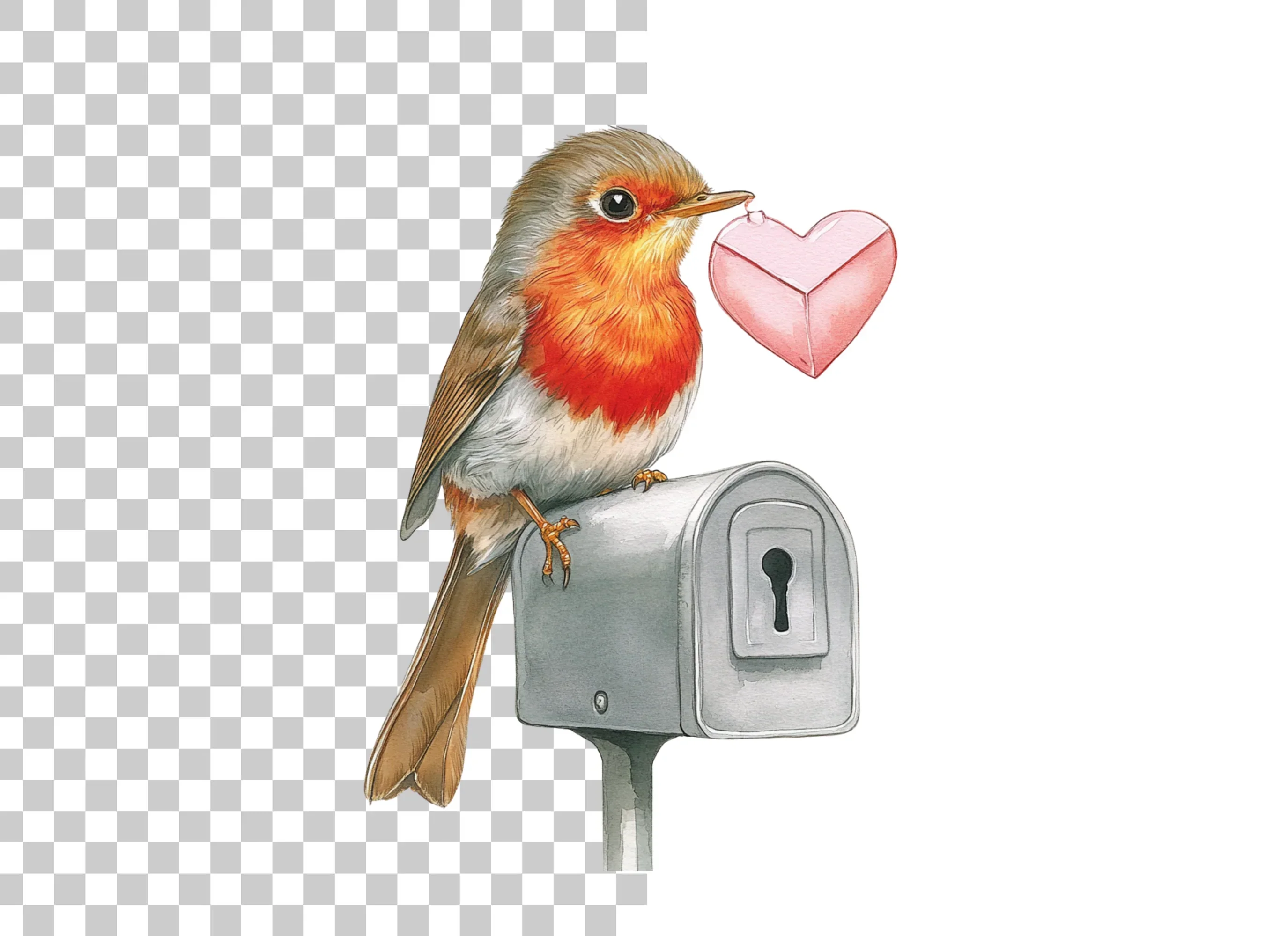 Robin Love Letter Clipart Bundle - Image 2