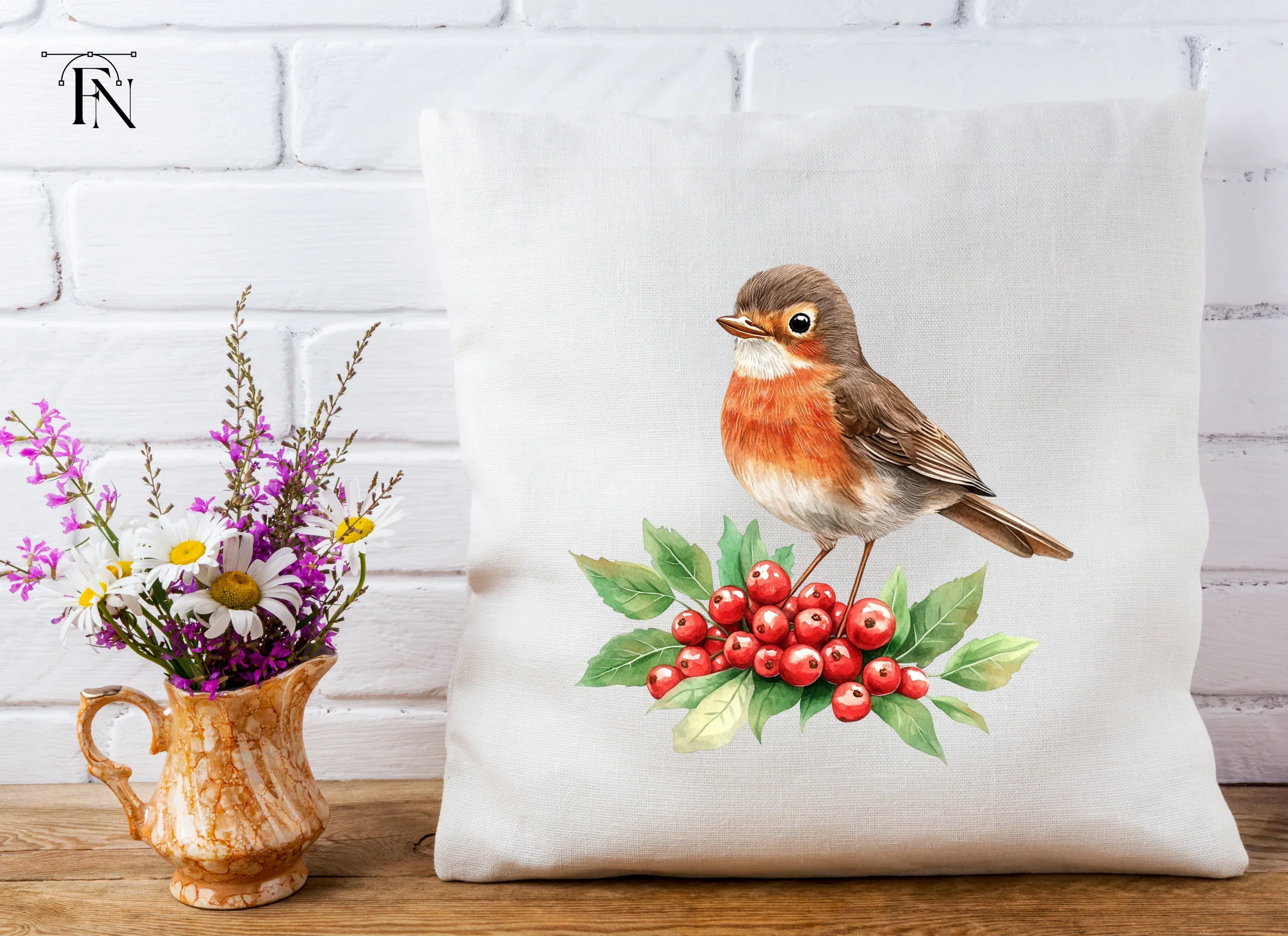 Robins Berries Clipart Bundle - Image 2