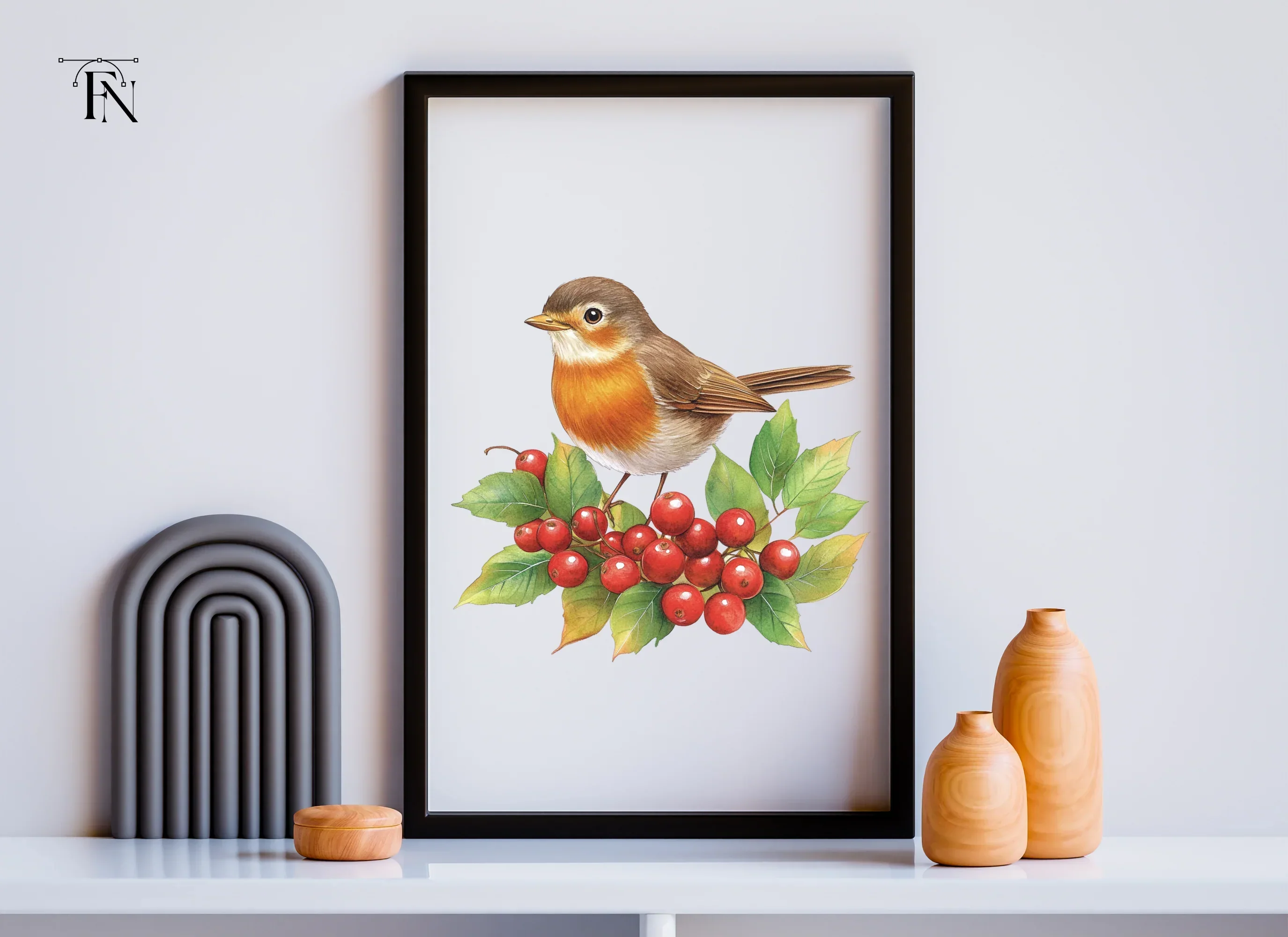 Robins Berries Clipart Bundle - Image 3