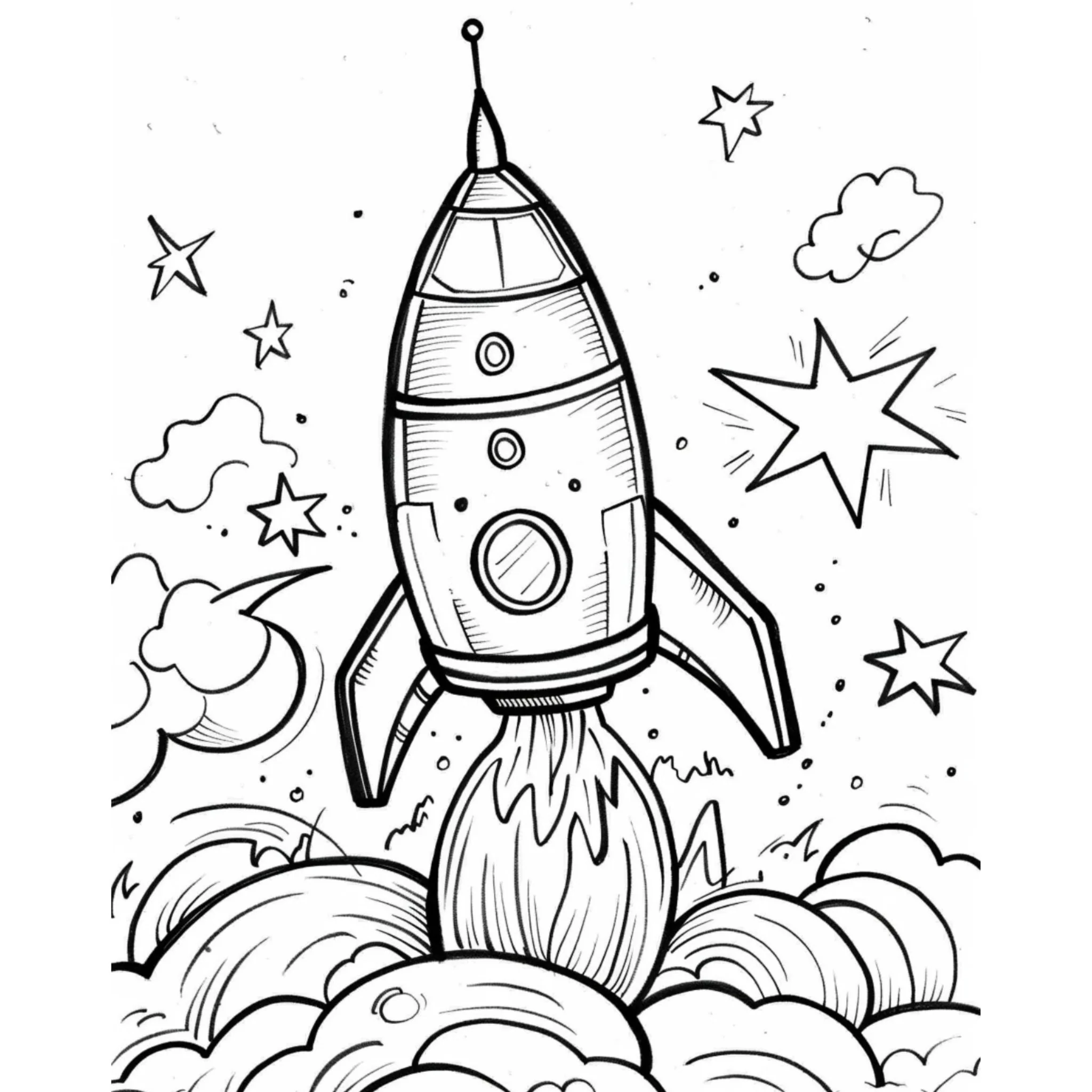 Rocket Coloring Pages for Kids - Image 5