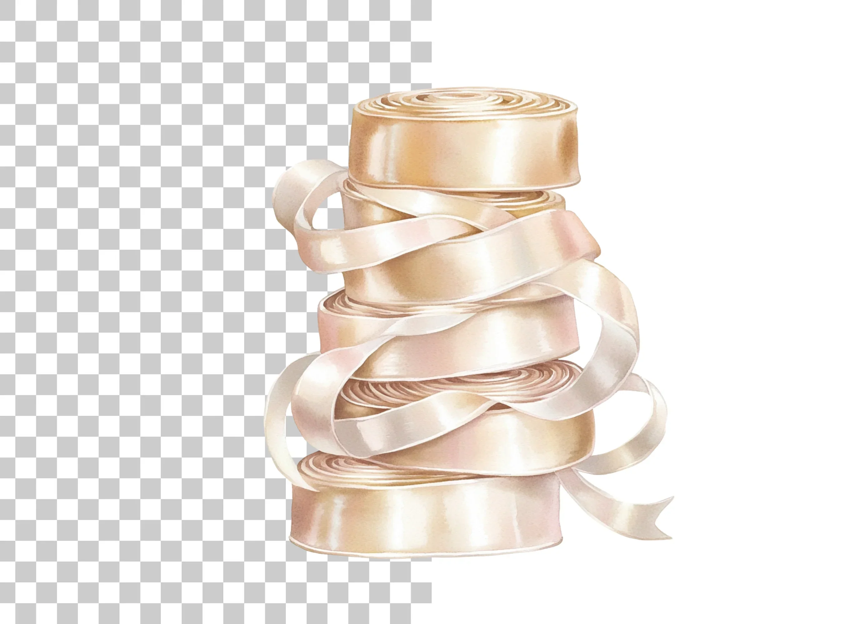 Rolled Gold Ribbon Clipart Bundle - Image 2