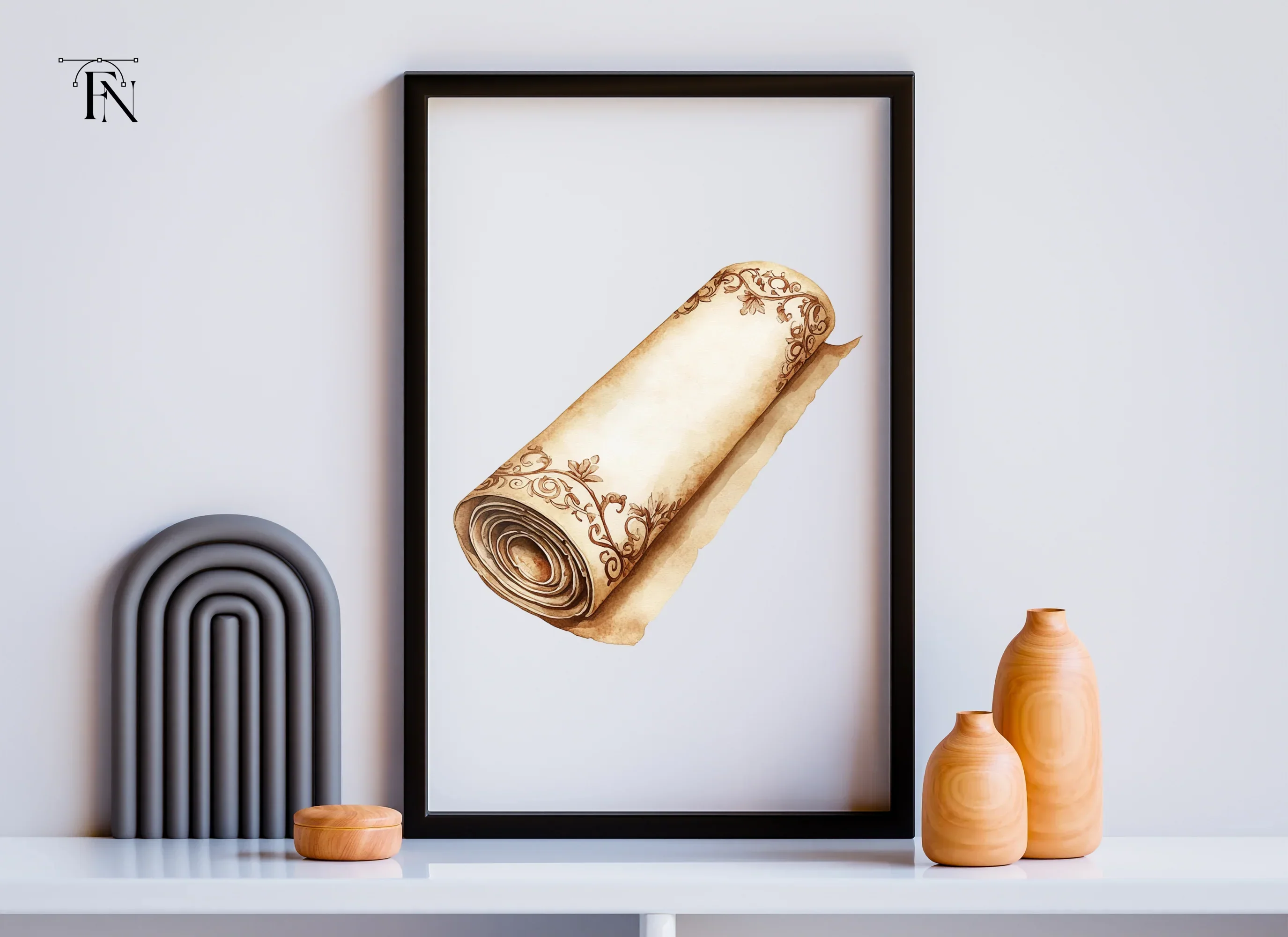Rolled Vintage Parchment Scroll Clipart Bundle - Image 6