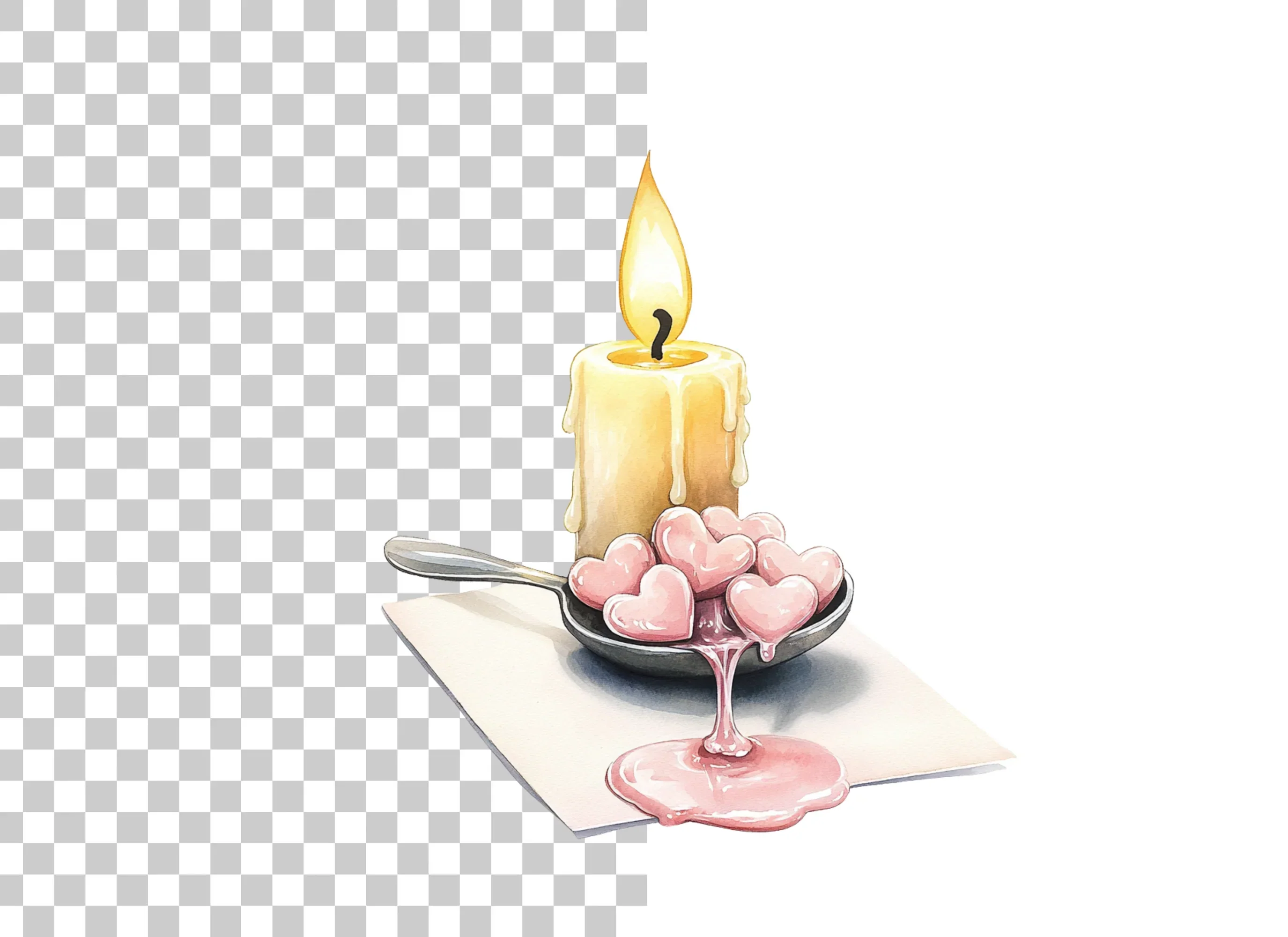 Romantic Candle Heart Clipart Bundle - Image 2