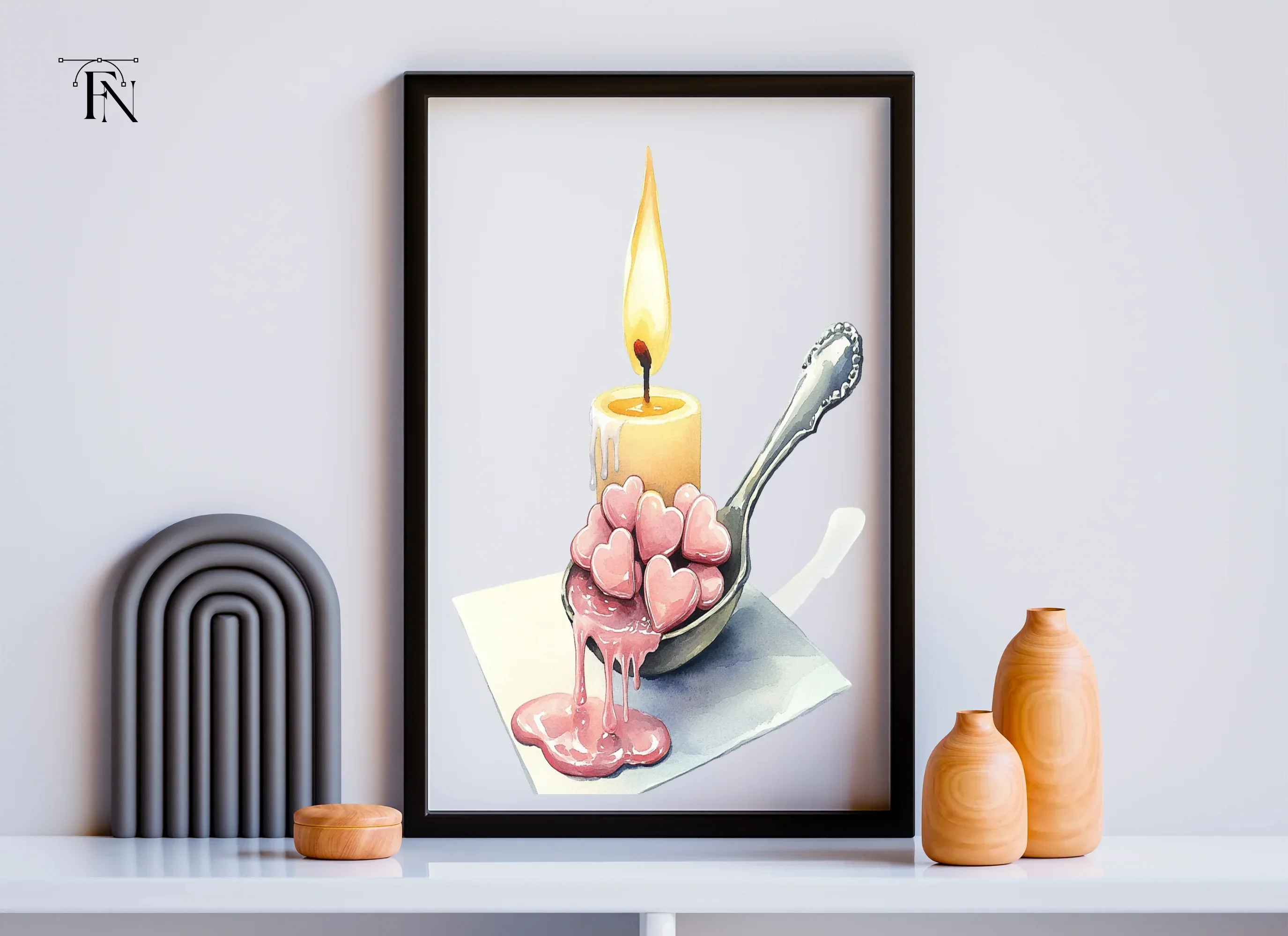 Romantic Candle Heart Clipart Bundle - Image 6