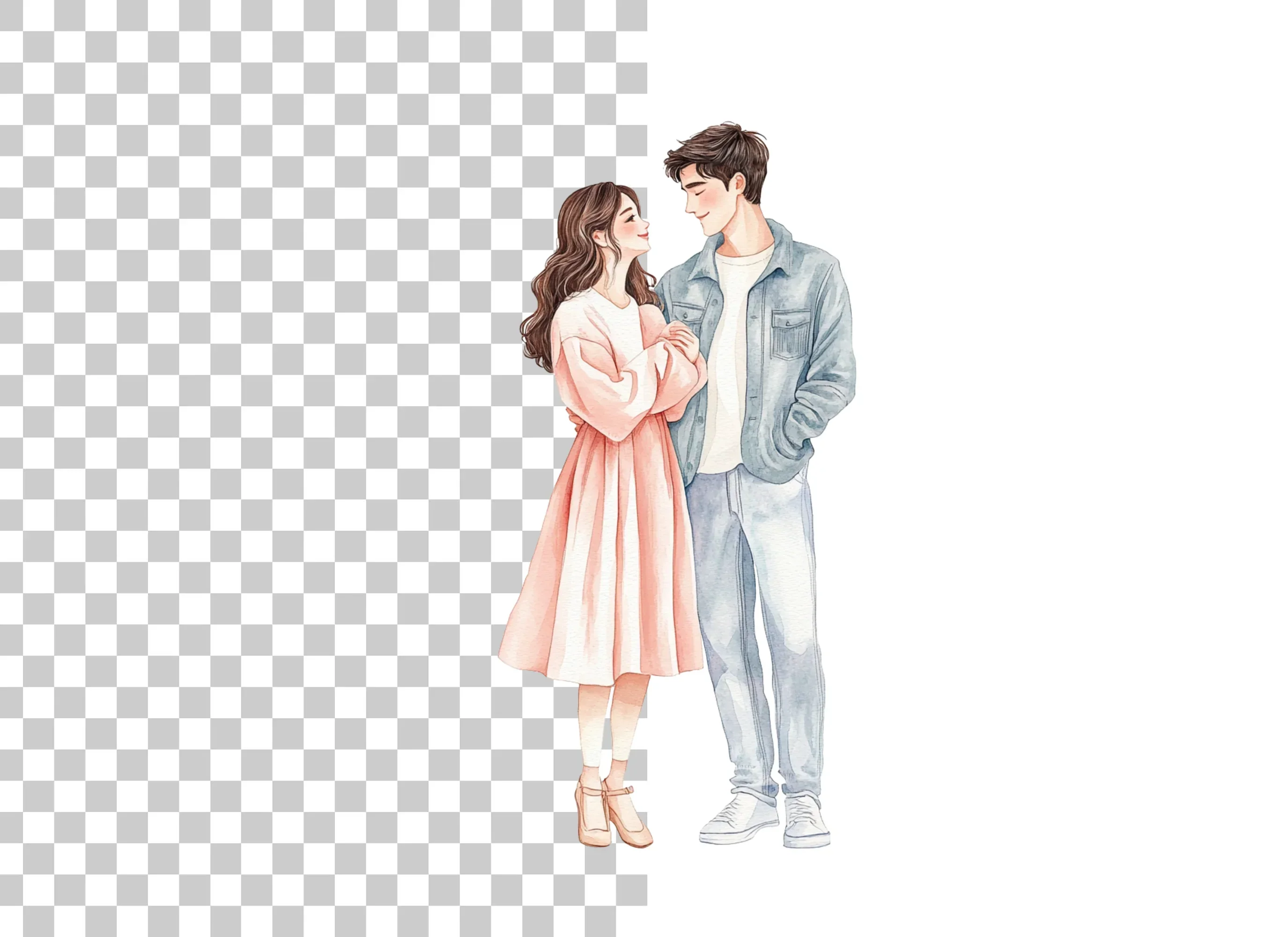 Romantic Couple Embrace Clipart Bundle - Image 6