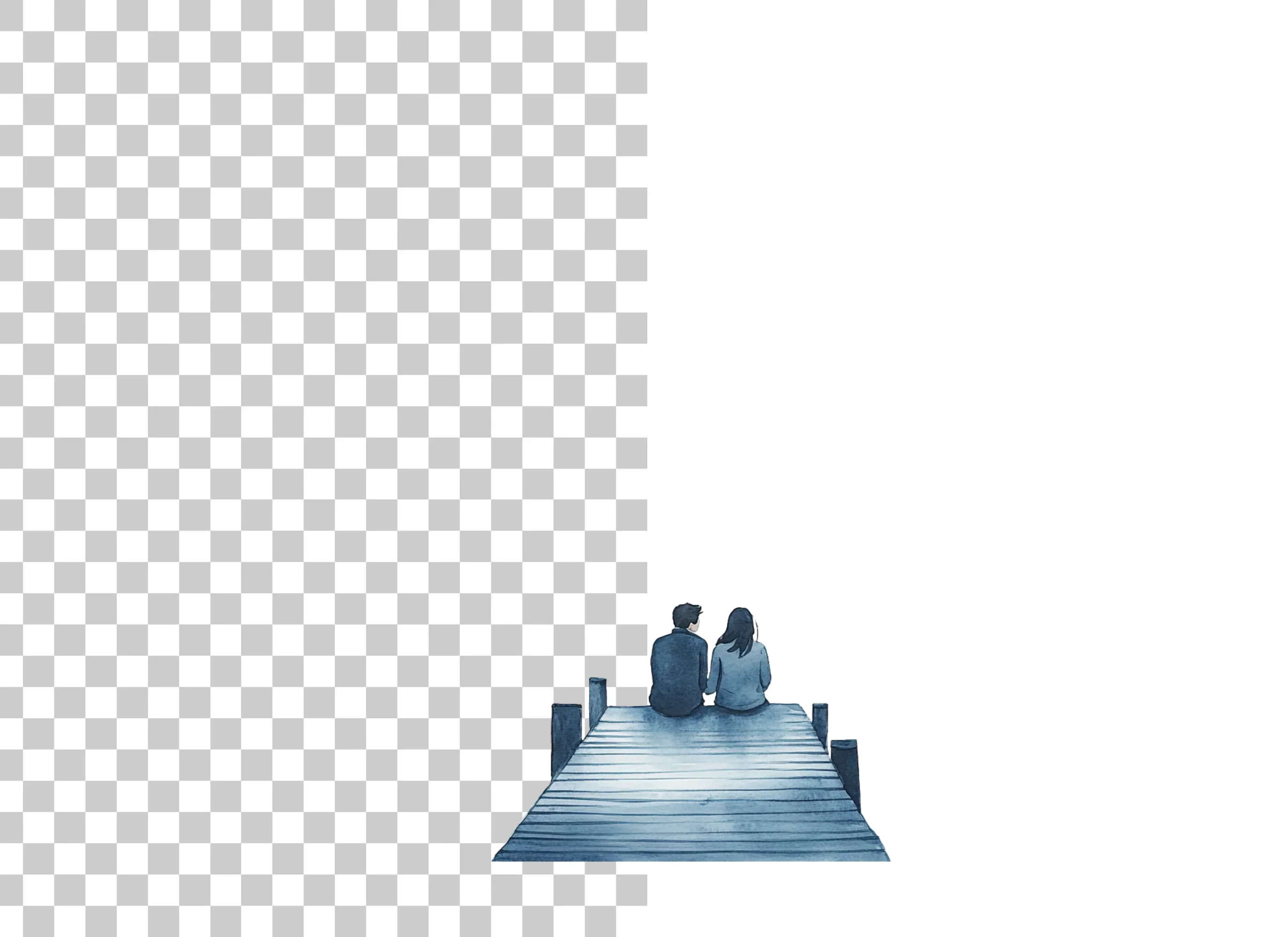 Romantic Couple on Dock Clipart Bundle - Image 6