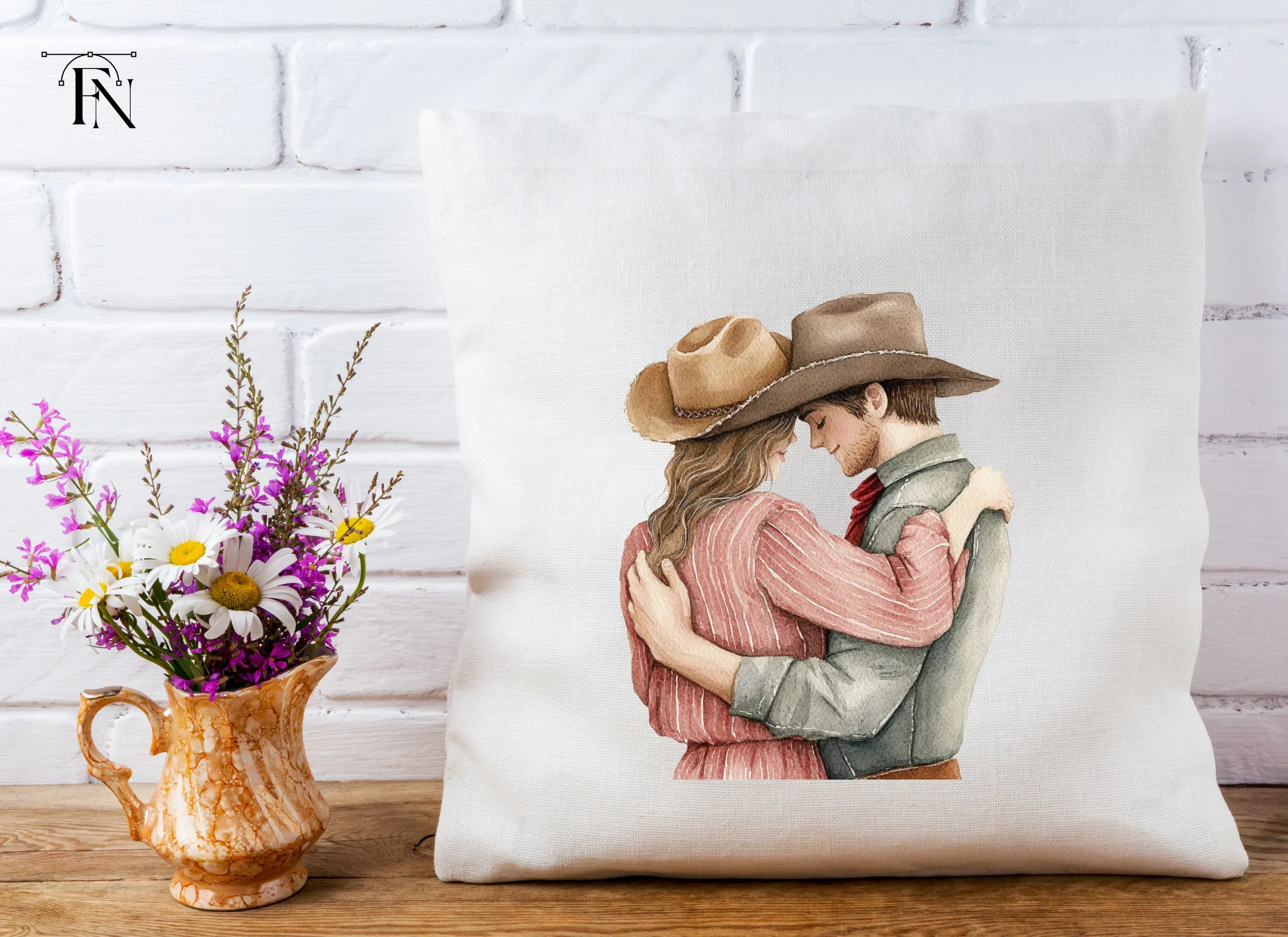 Romantic Cowboy Couple Clipart Bundle - Image 4