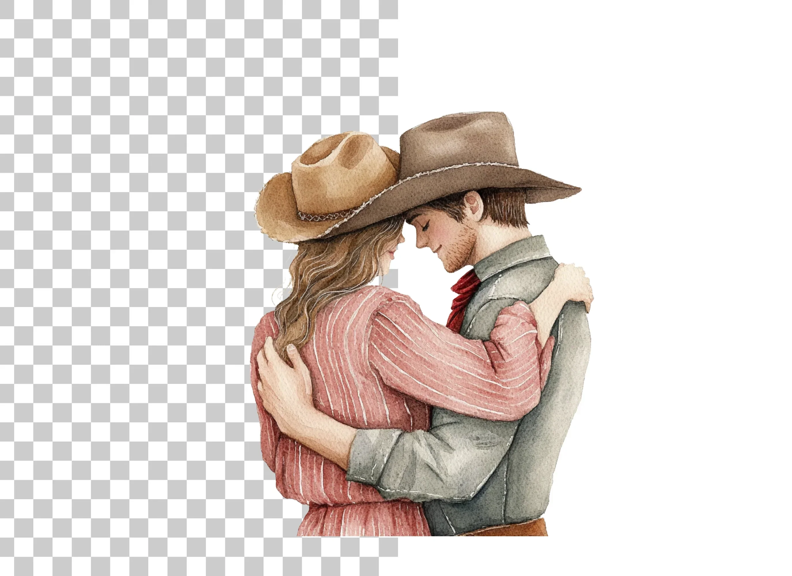 Romantic Cowboy Couple Clipart Bundle - Image 6