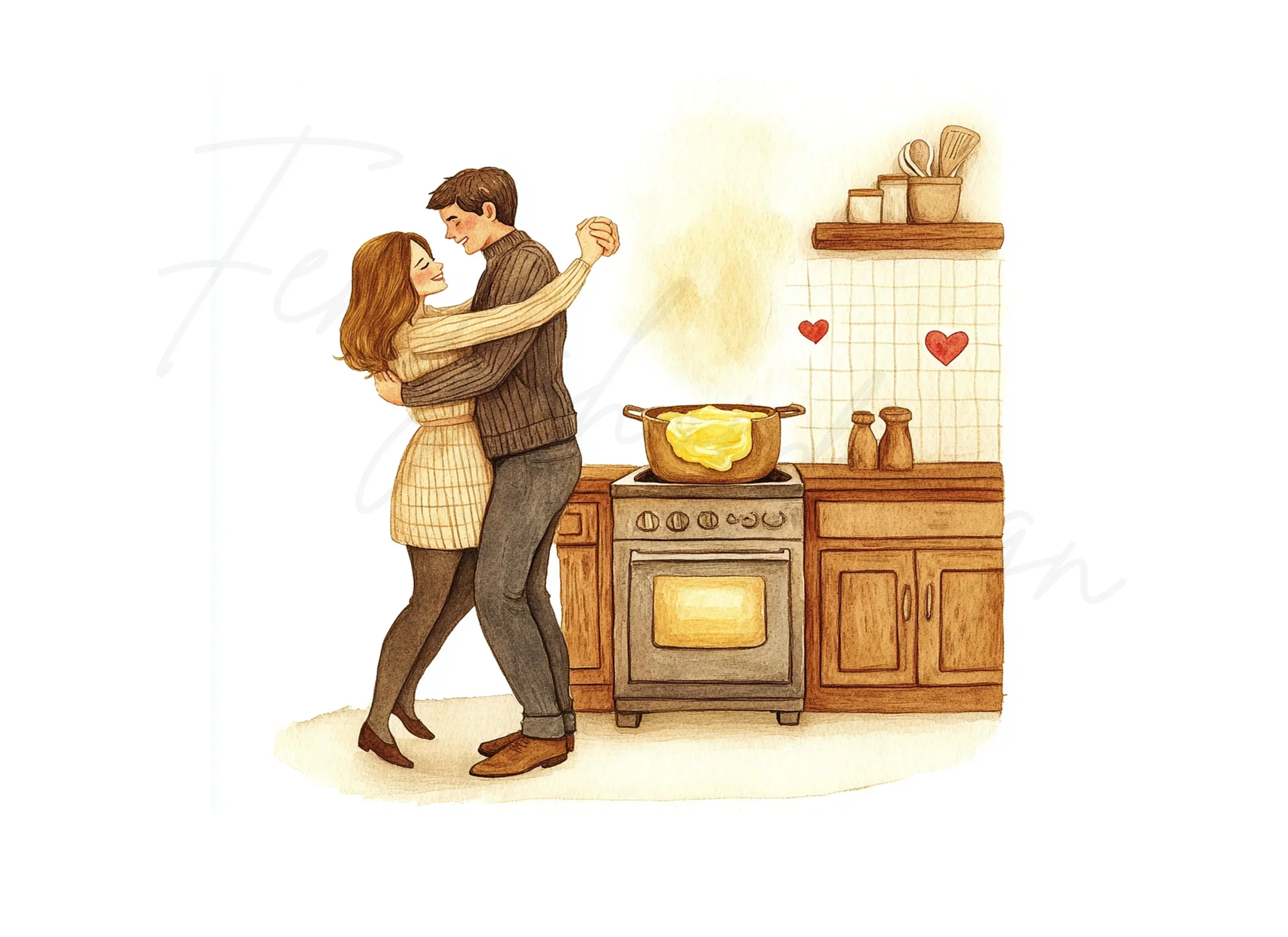 Romantic Kitchen Dance Clipart Bundle - Image 3