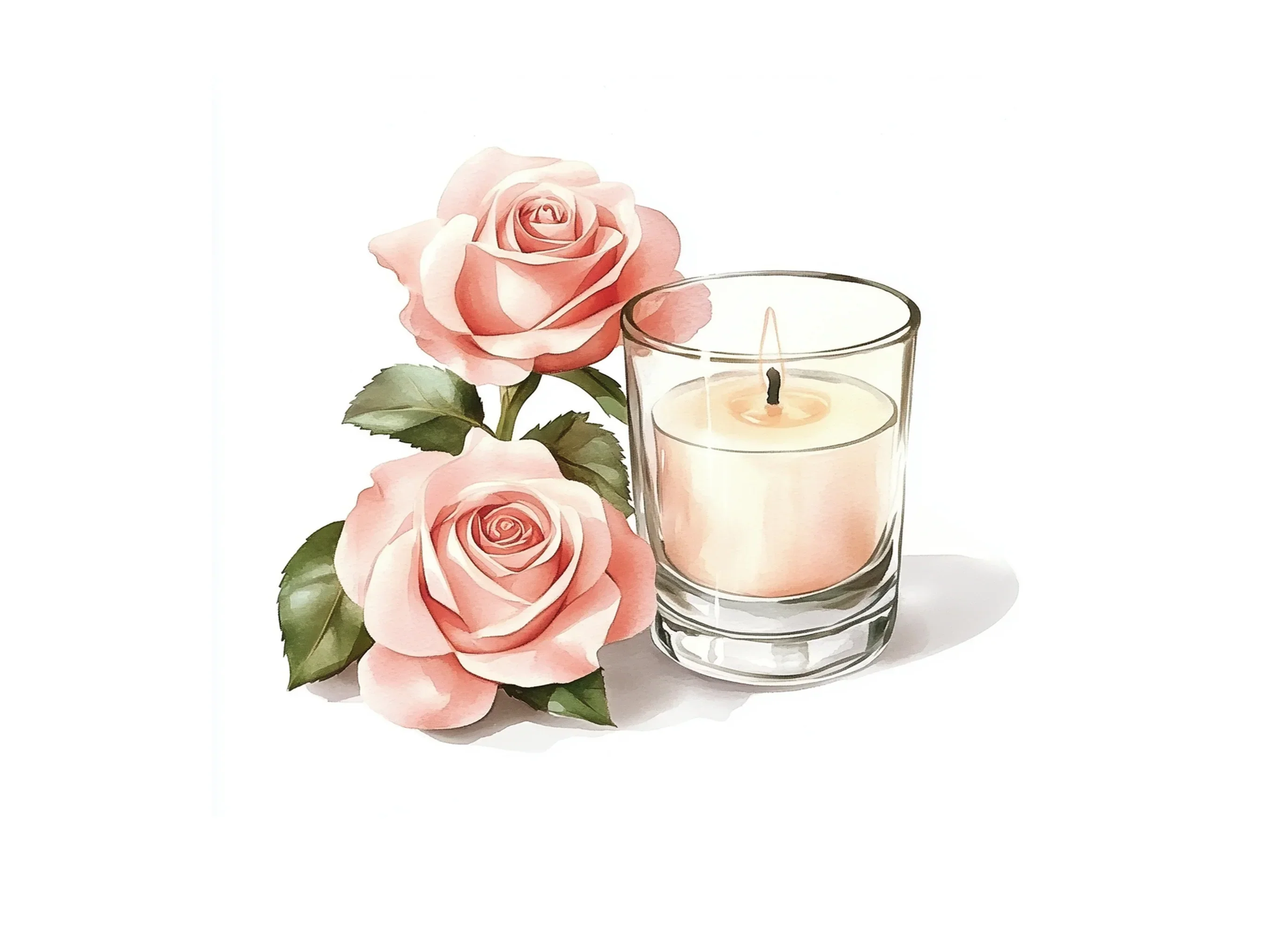 Romantic Rose Candle Clipart Bundle - Image 2