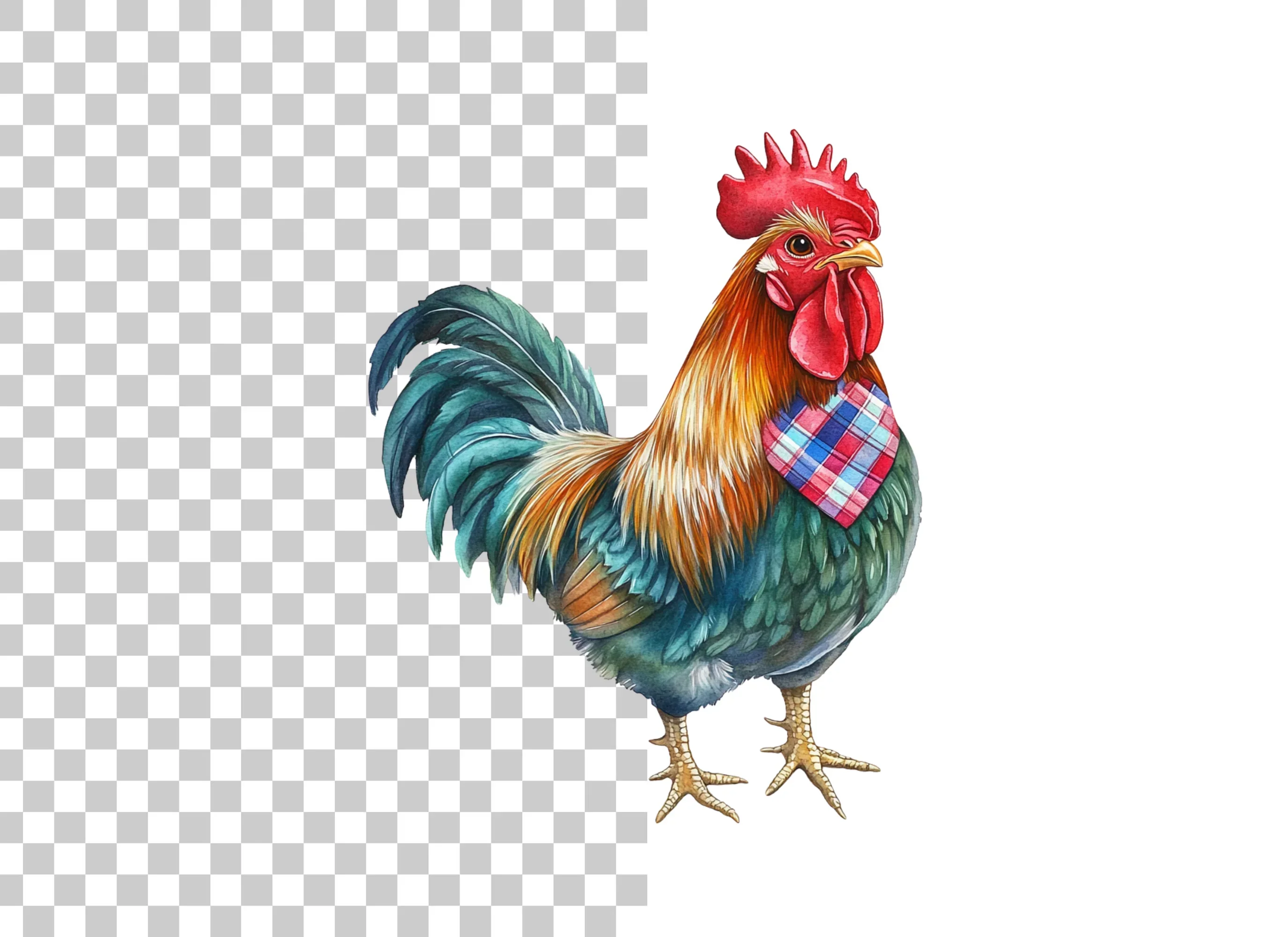 Rooster Bandana Clipart Bundle - Image 2
