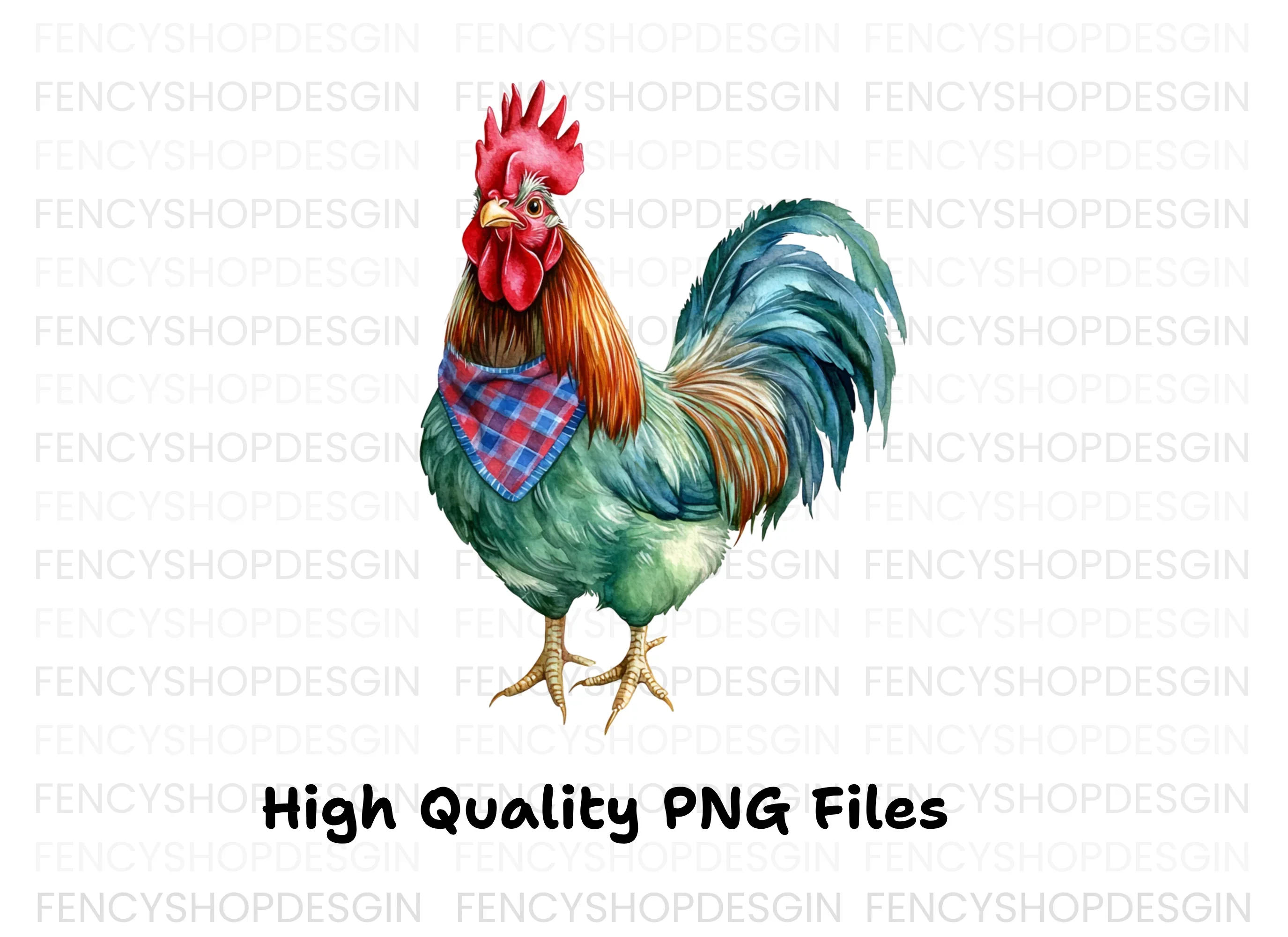 Rooster Bandana Clipart Bundle - Image 3