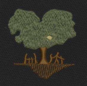 Rooted Tree Brown Embroidery Design