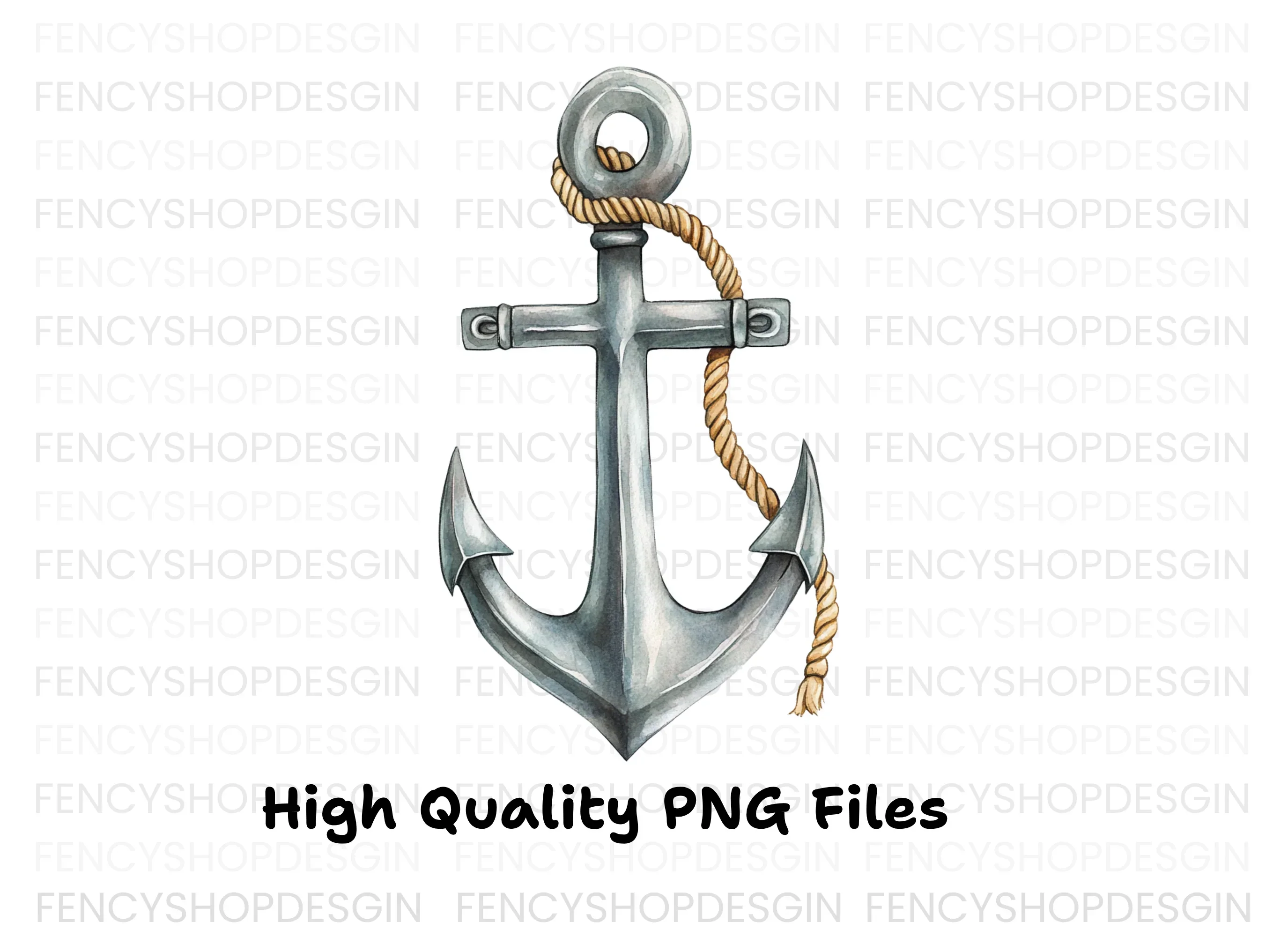 Rope Wrapped Anchor Clipart Bundle - Image 2